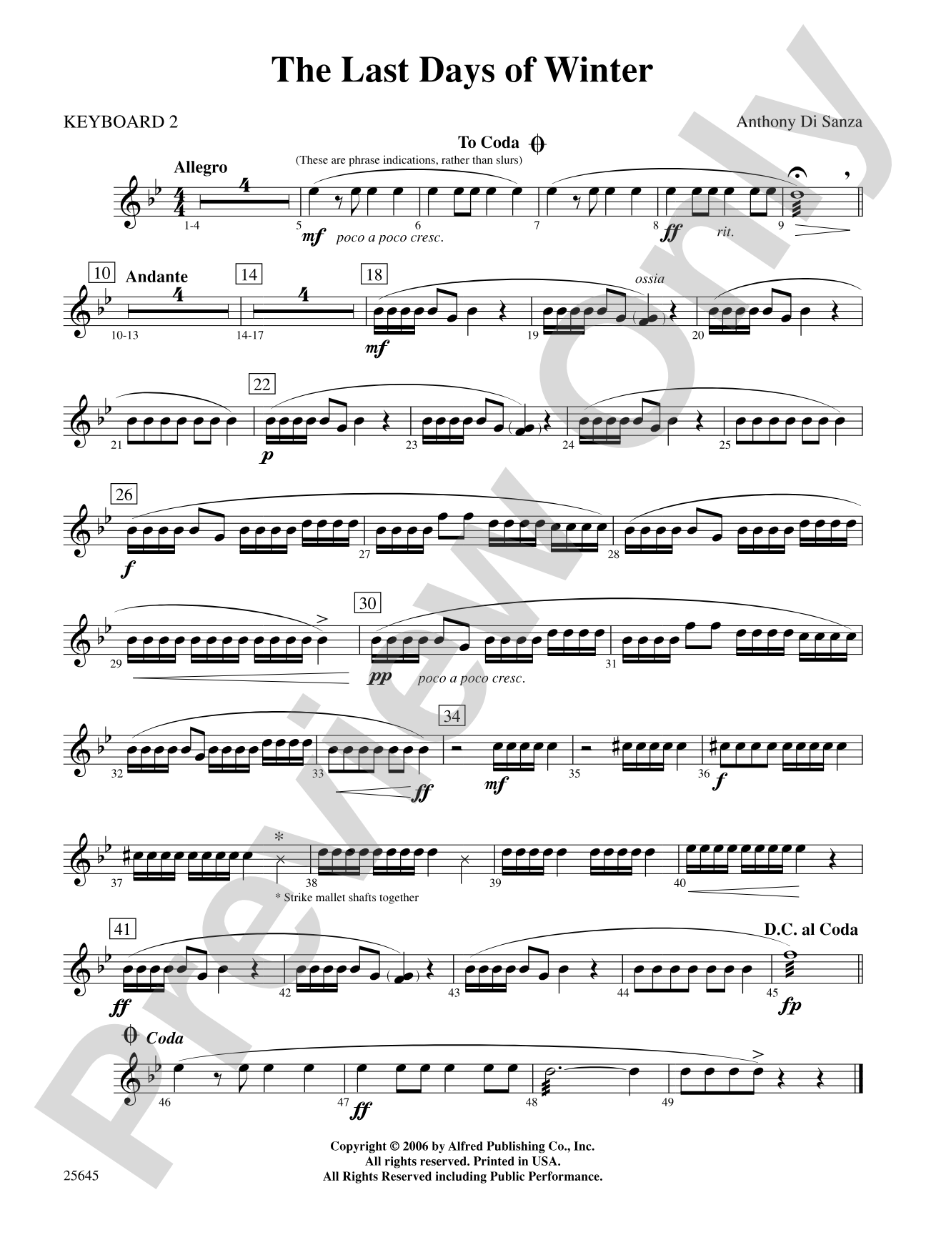 The Last Days of Winter (Keyboard Percussion Quartet): 2nd Keyboard