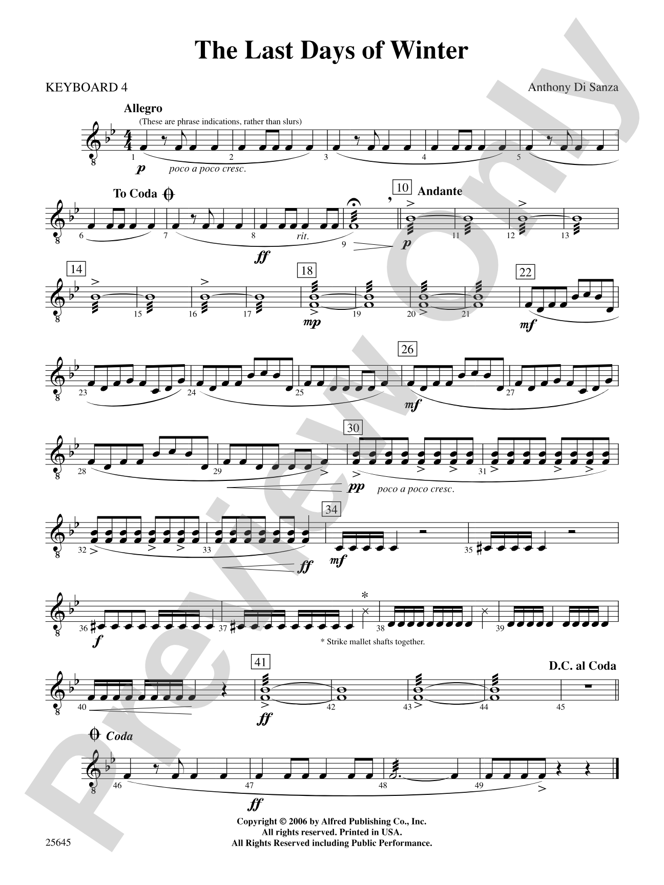 The Last Days of Winter (Keyboard Percussion Quartet): 4th Keyboard