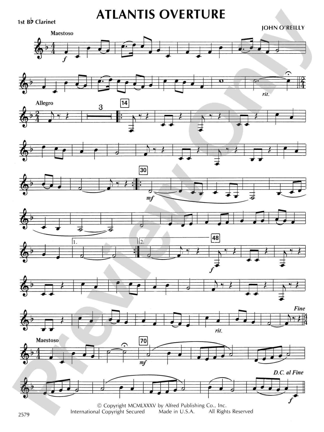 Atlantis Overture: 1st B-flat Clarinet