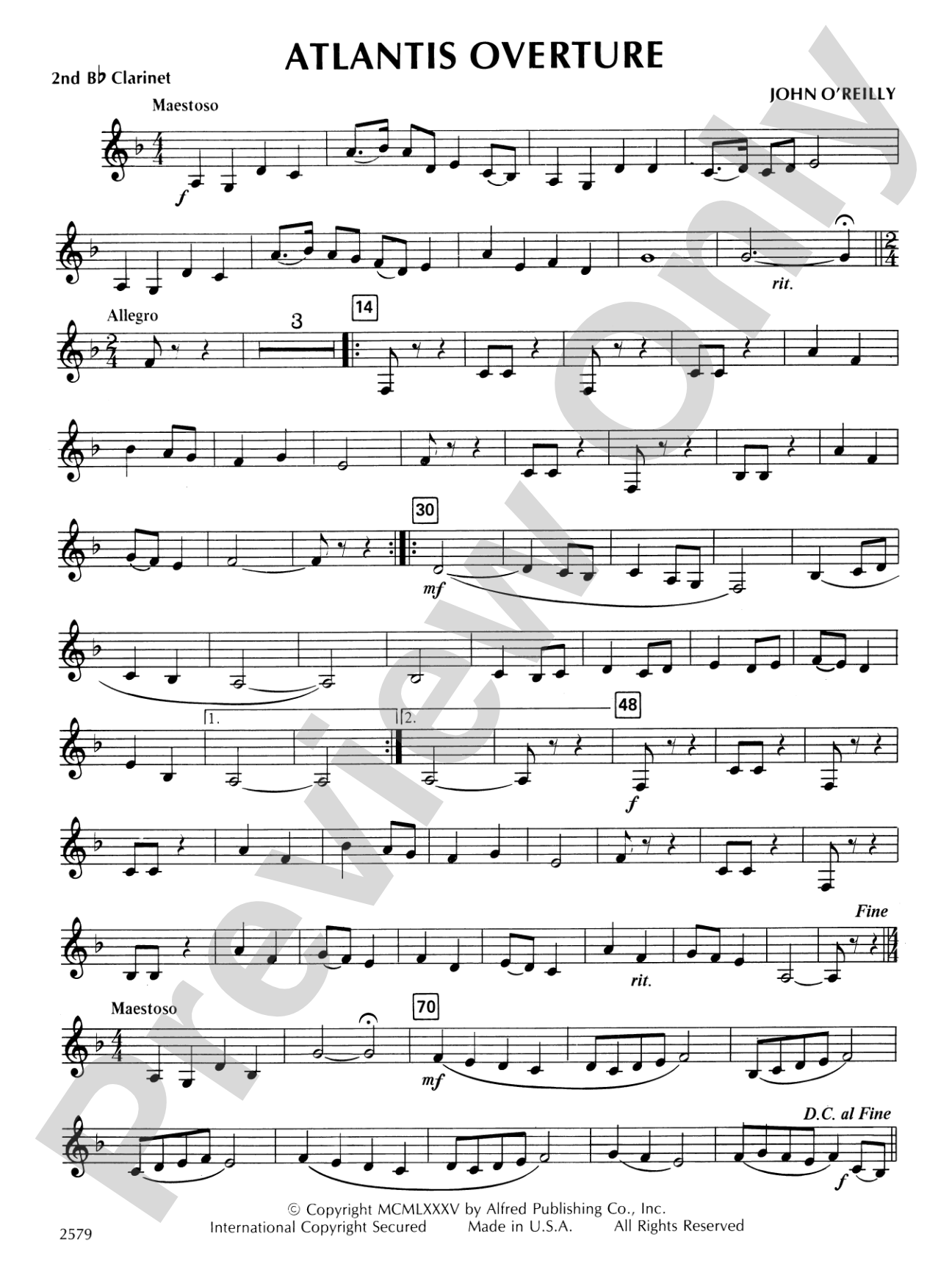 Atlantis Overture: 2nd B-flat Clarinet