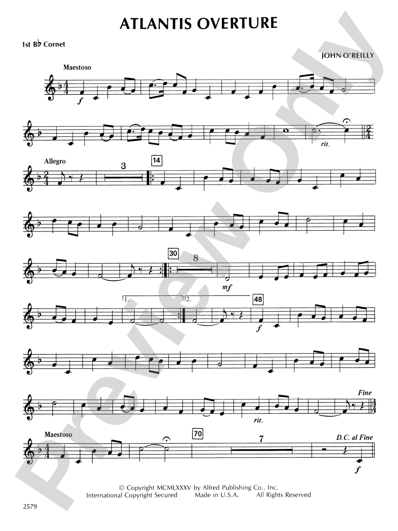 Atlantis Overture: 1st B-flat Cornet