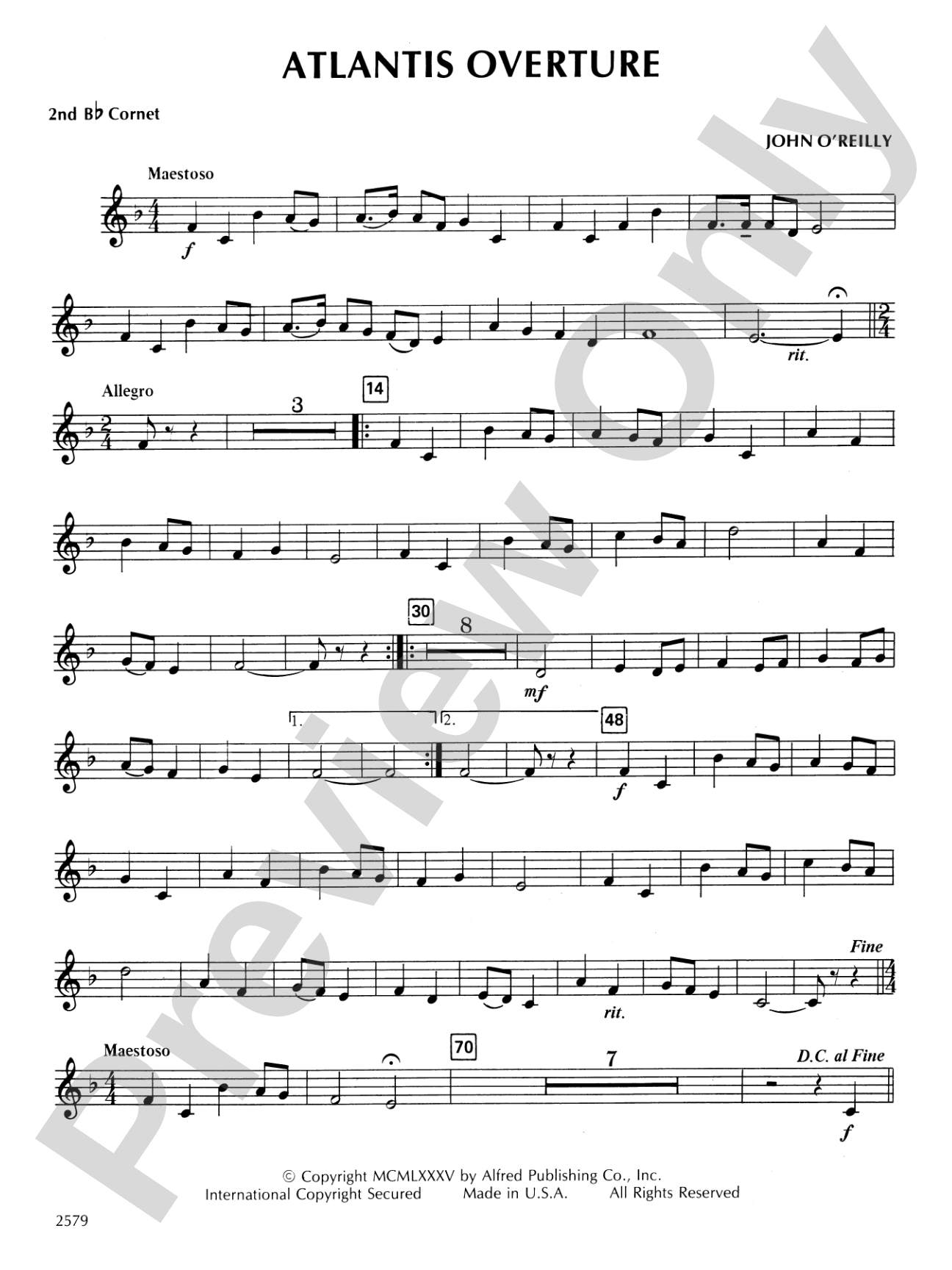 Atlantis Overture: 2nd B-flat Cornet