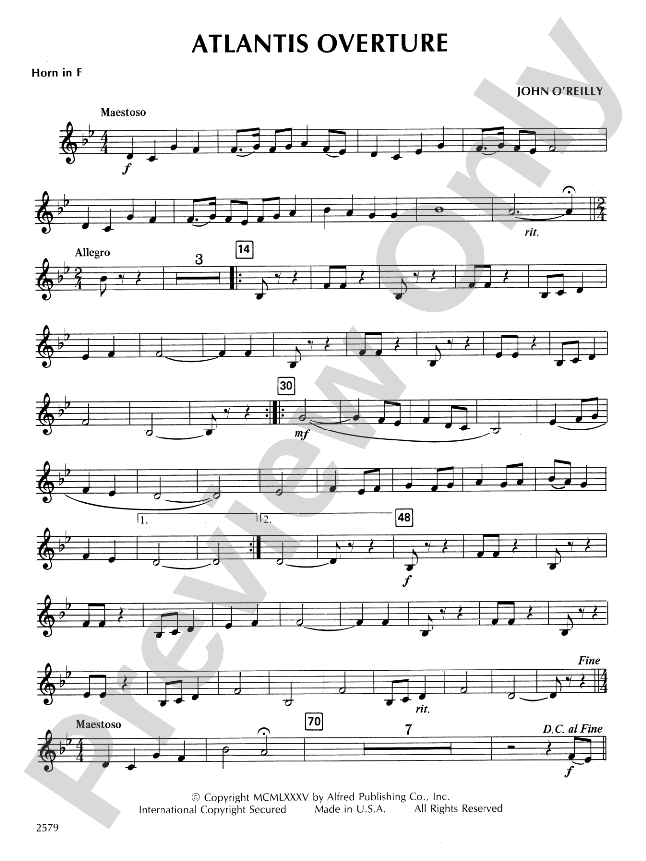Atlantis Overture: 1st F Horn