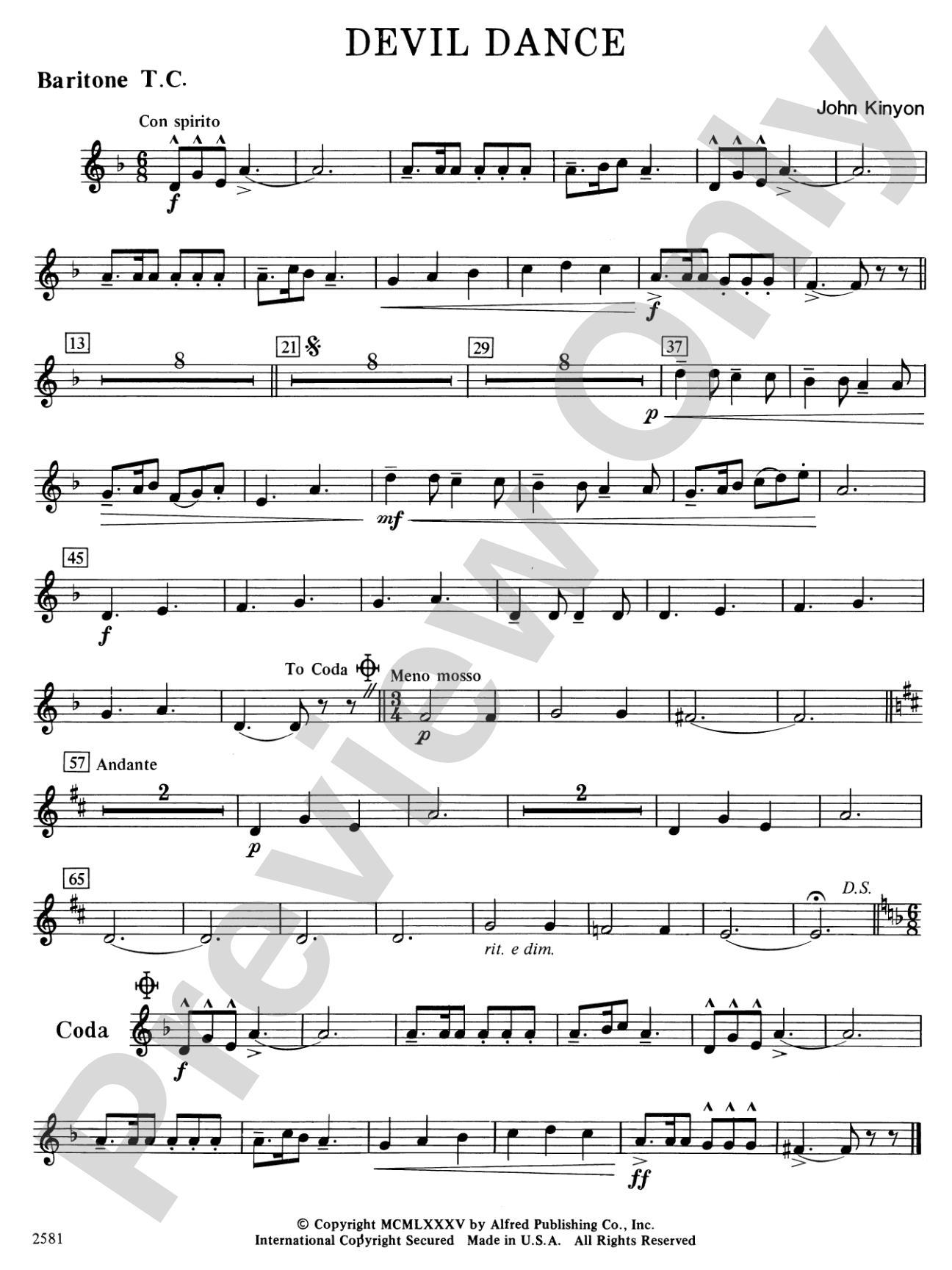 Devil Dance: Baritone T.C.
