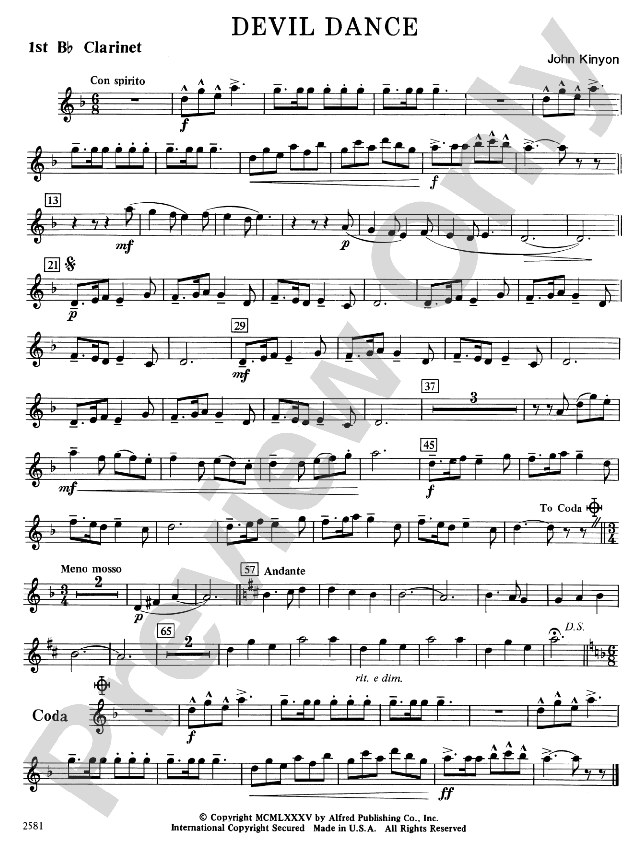 Devil Dance: 1st B-flat Clarinet