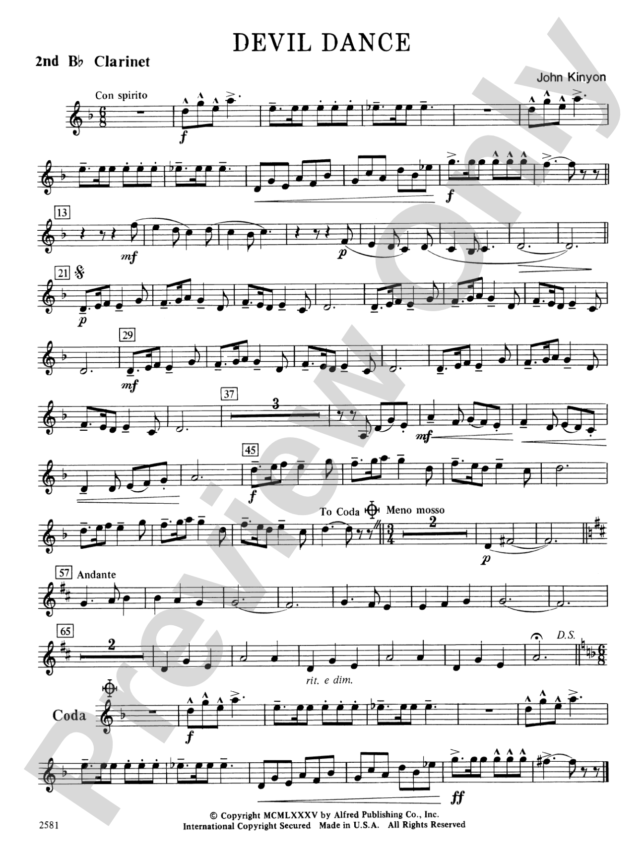 Devil Dance: 2nd B-flat Clarinet