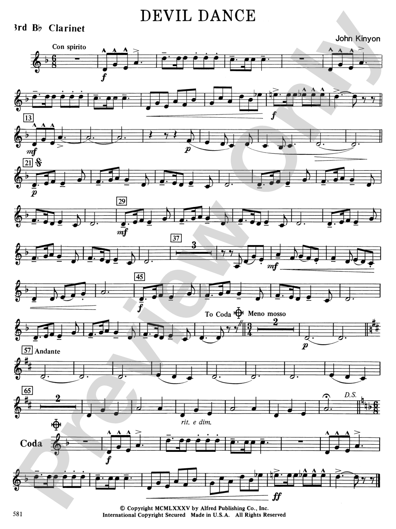 Devil Dance: 3rd B-flat Clarinet