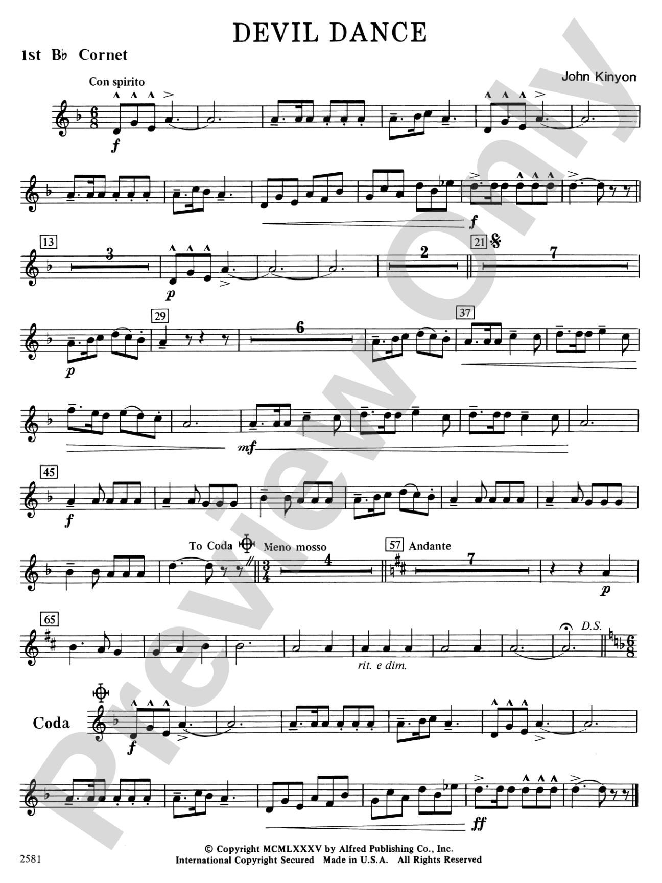 Devil Dance: 1st B-flat Cornet