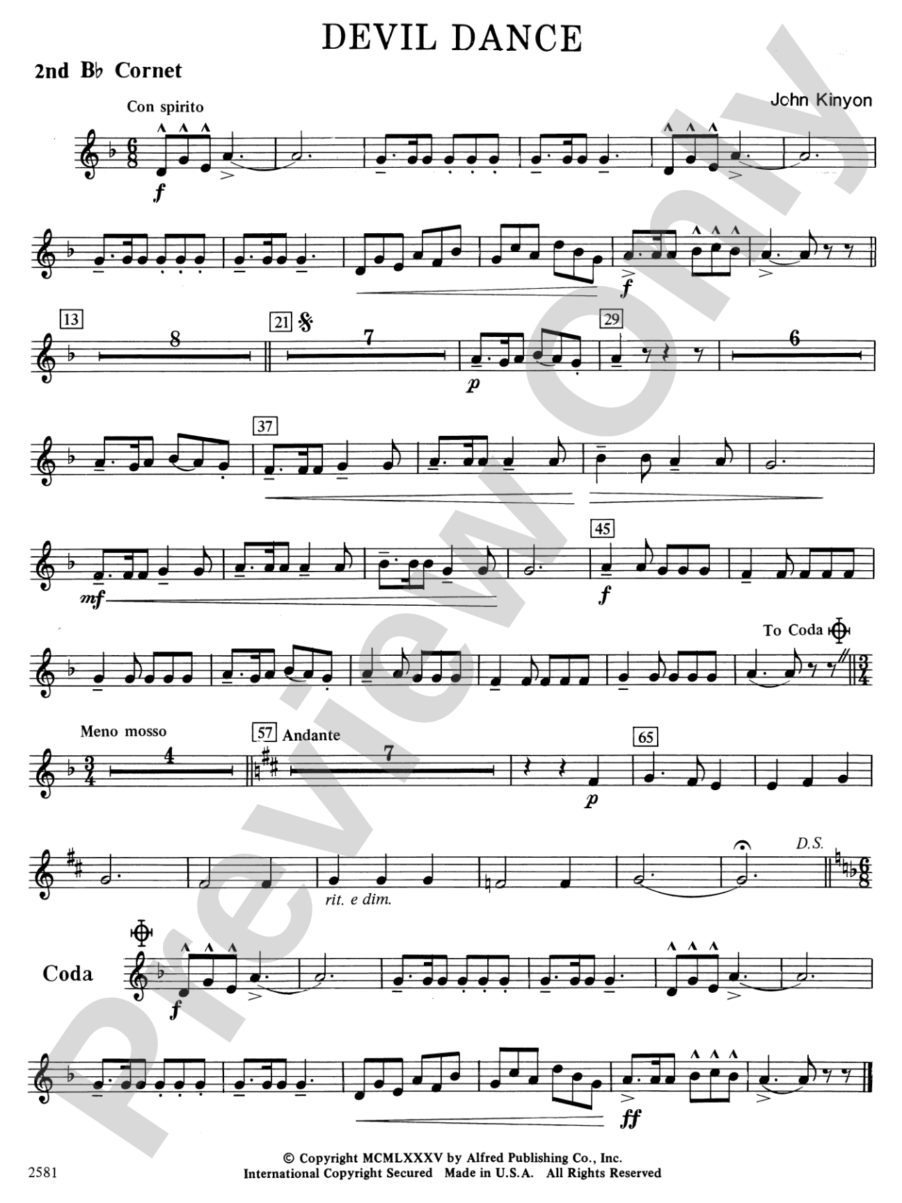 Devil Dance: 2nd B-flat Cornet