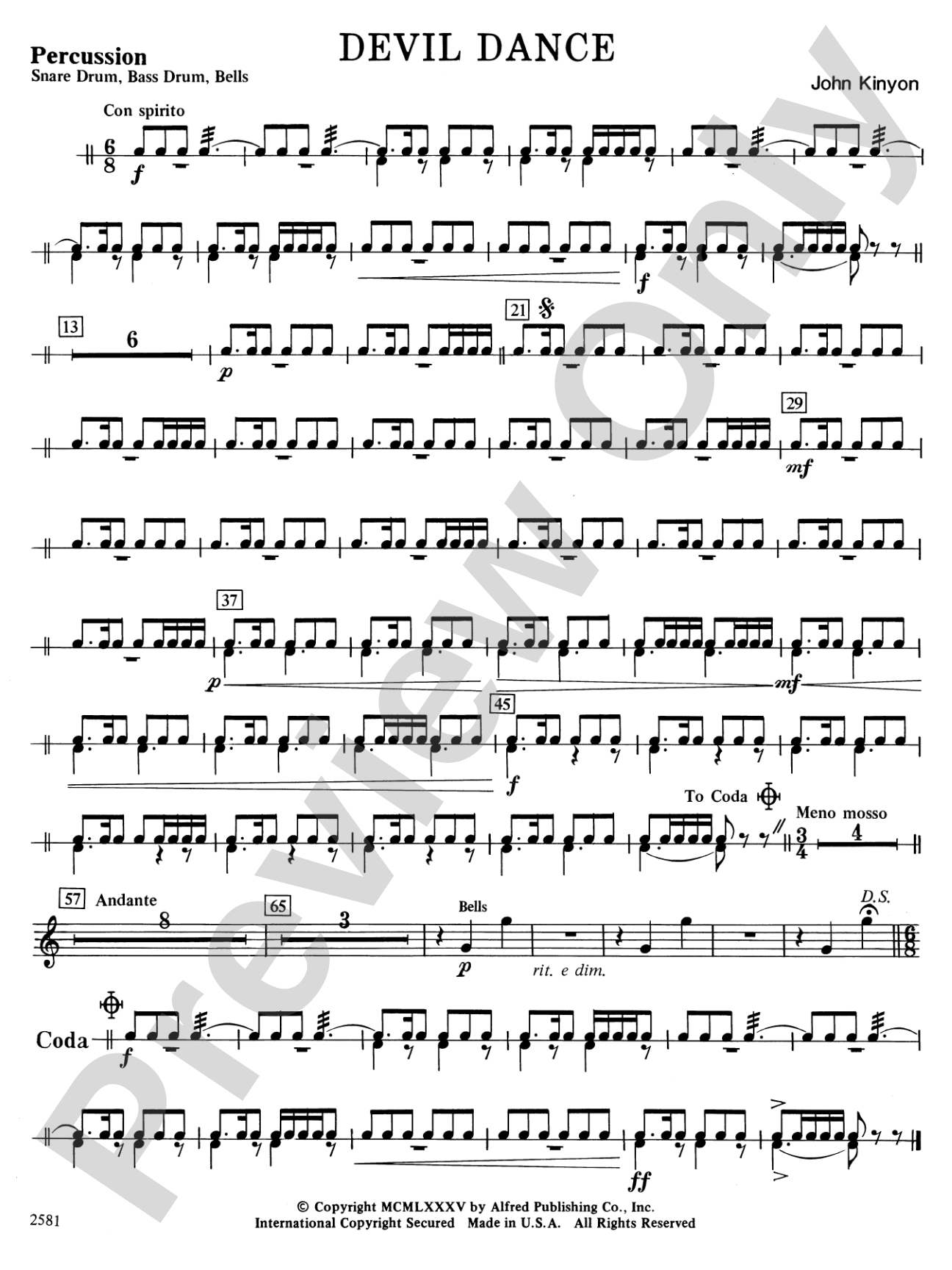 Devil Dance: 1st Percussion