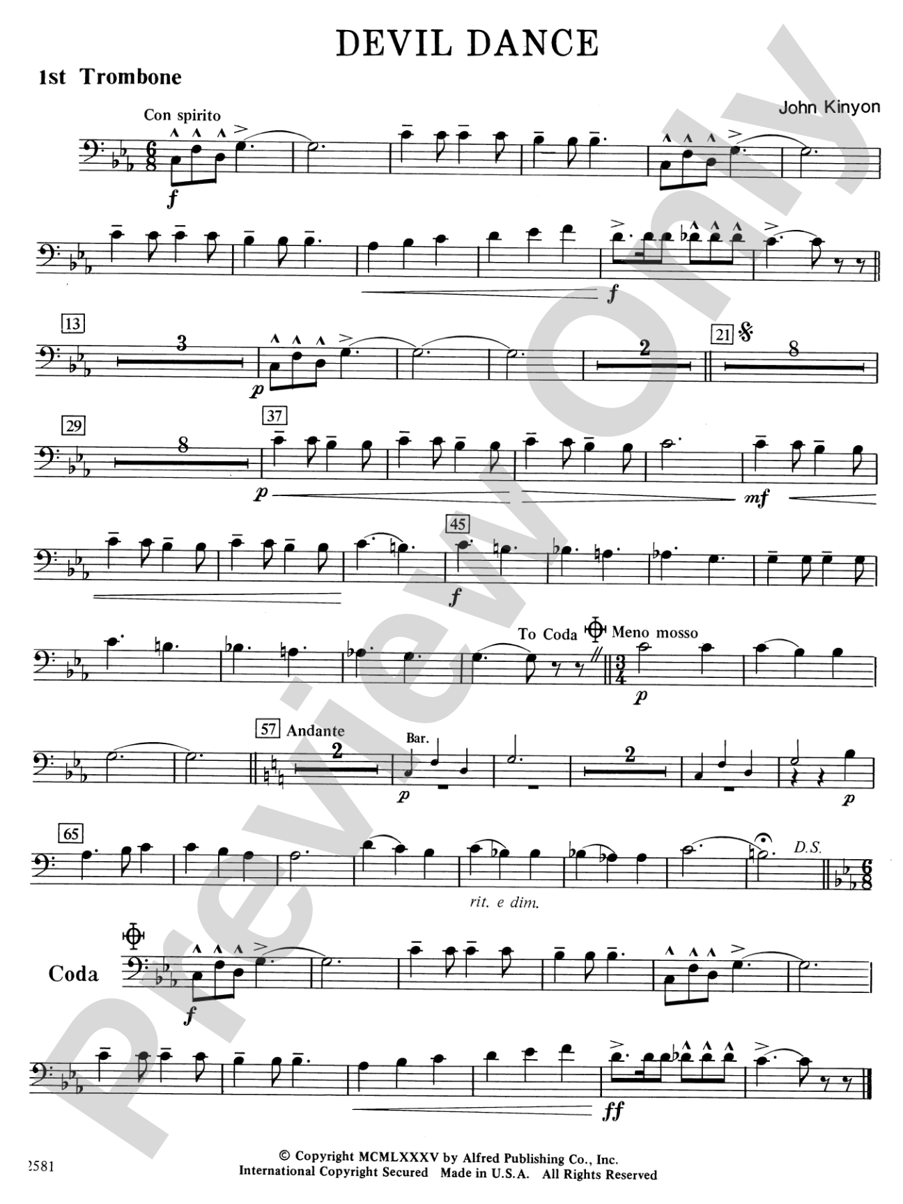 Devil Dance: 1st Trombone