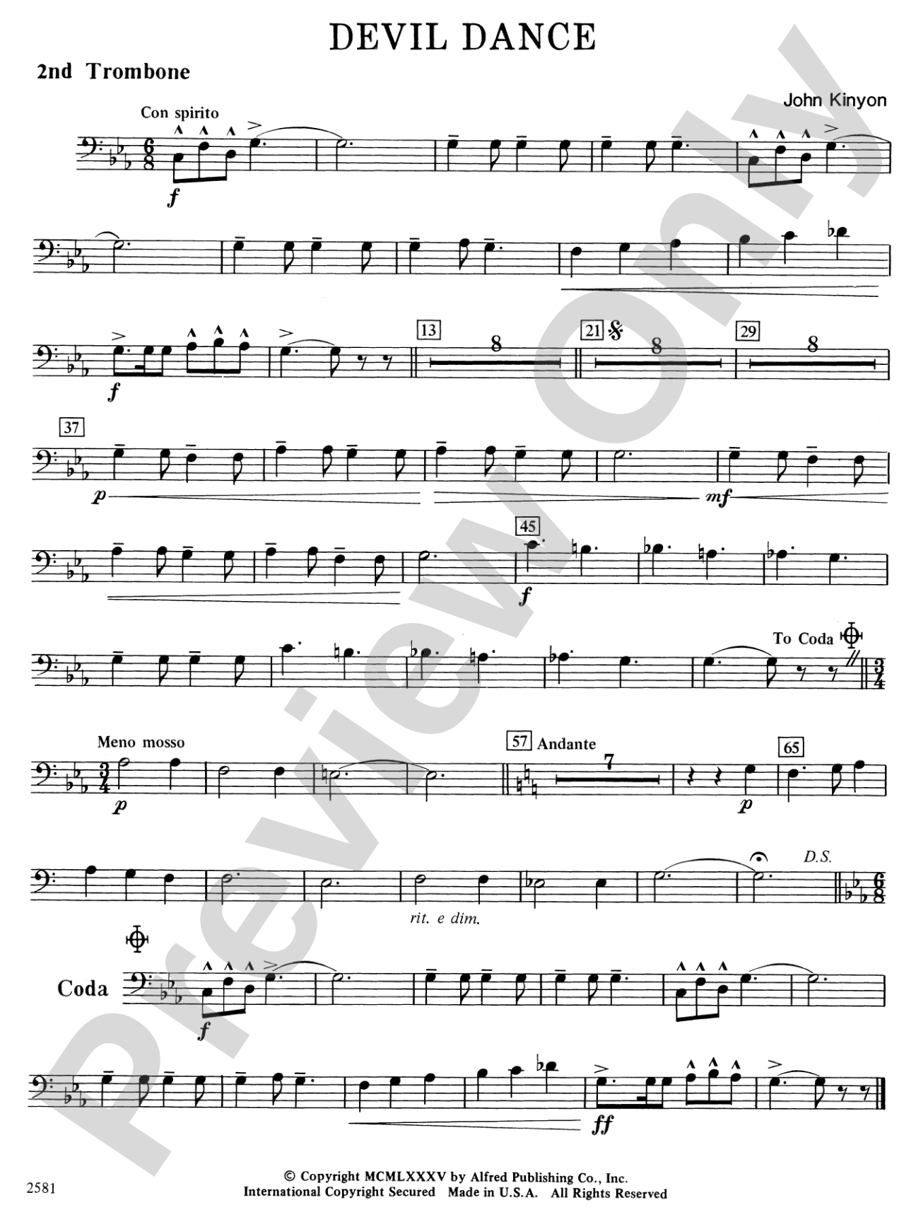 Devil Dance: 2nd Trombone