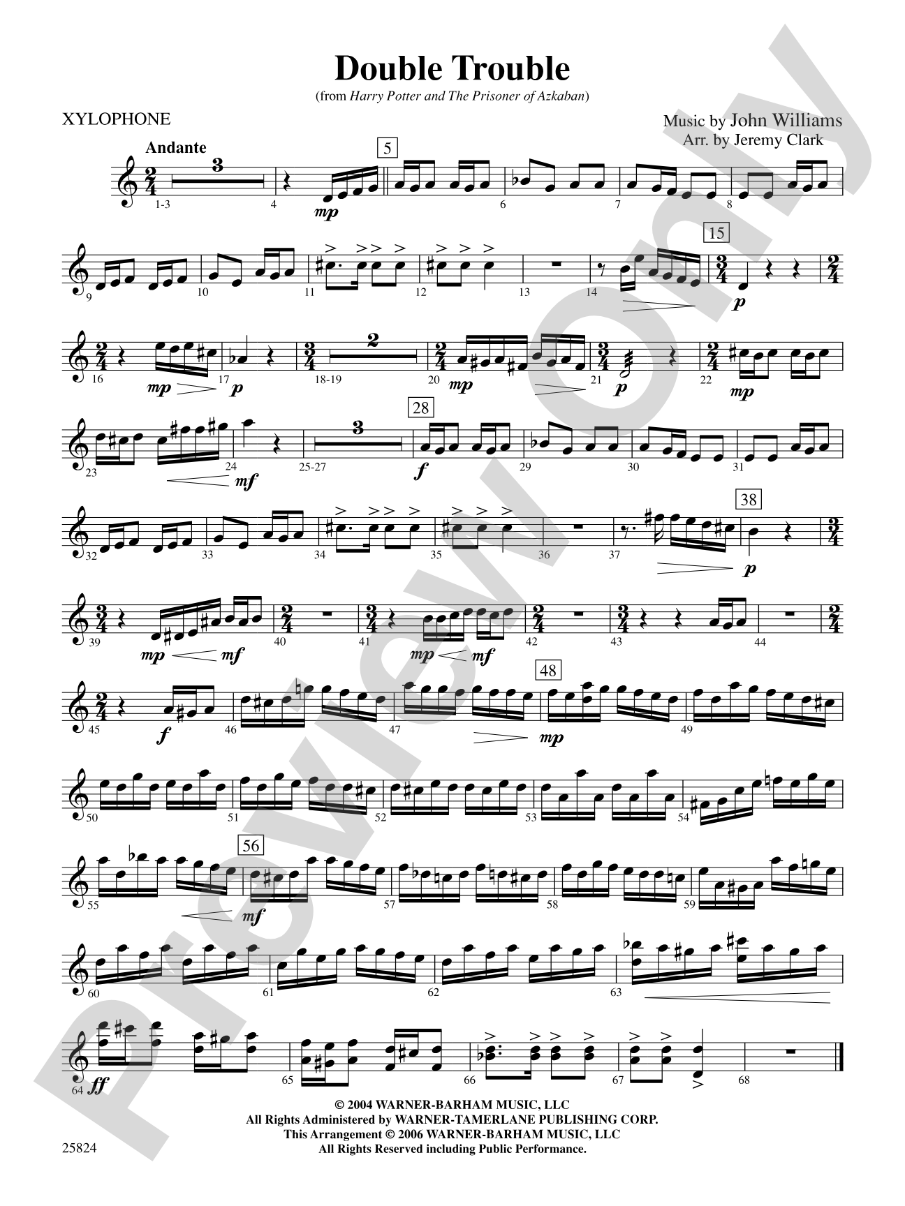 Double Trouble (from Harry Potter and the Prisoner of Azkaban): Xylophone