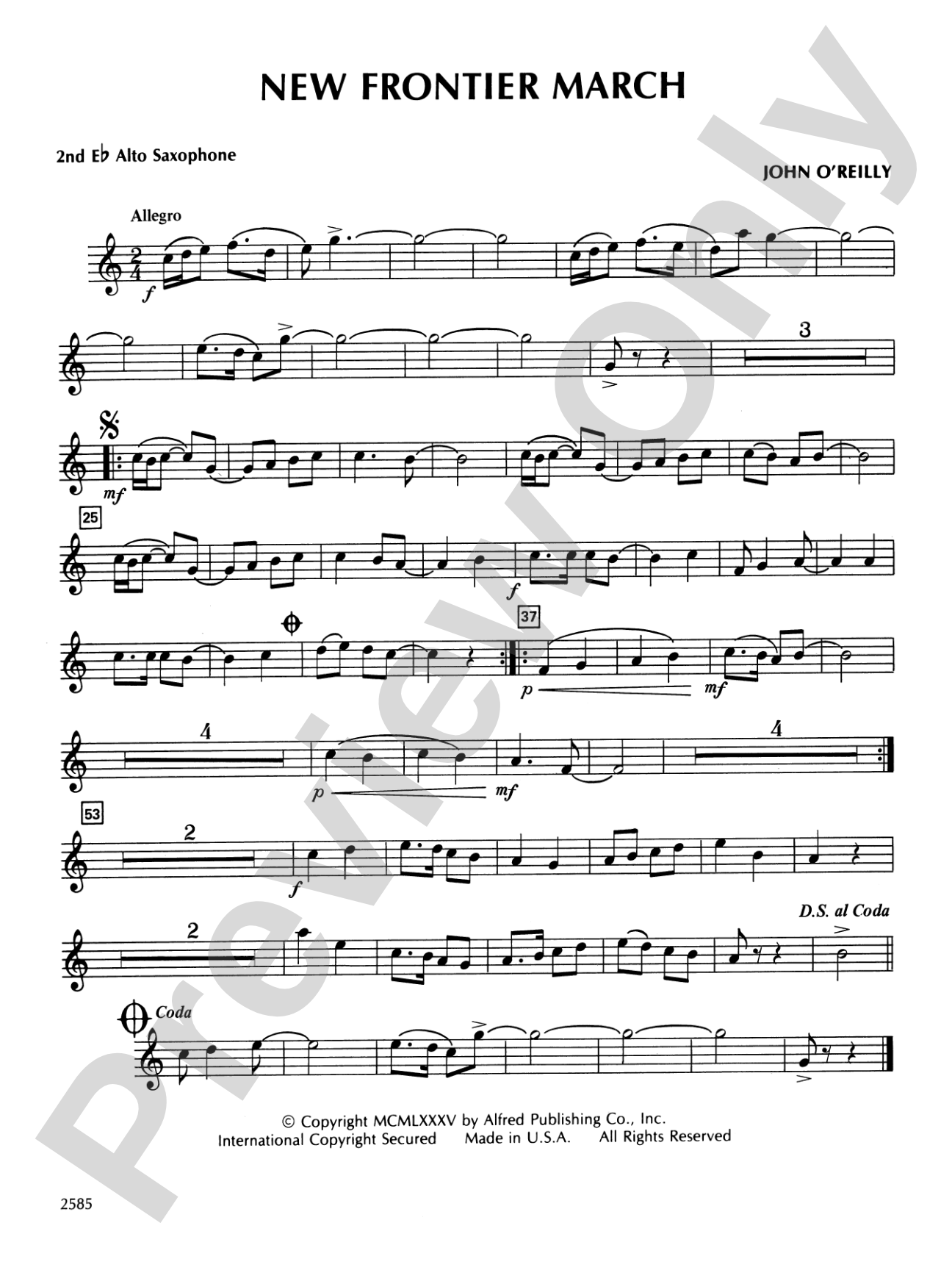 New Frontier March: 2nd E-flat Alto Saxophone