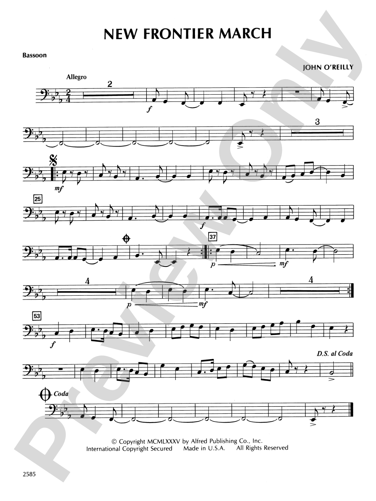 New Frontier March: Bassoon
