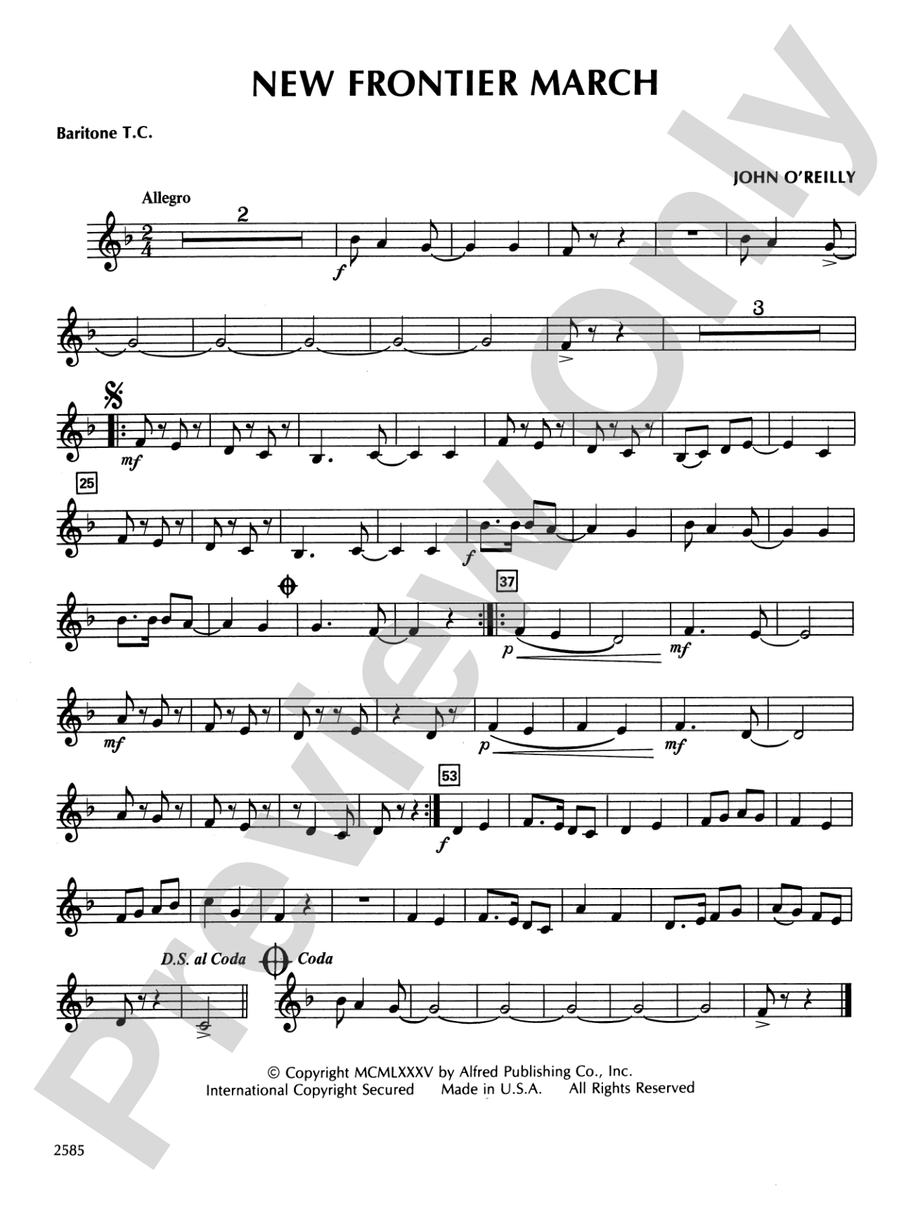 New Frontier March: Baritone T.C.