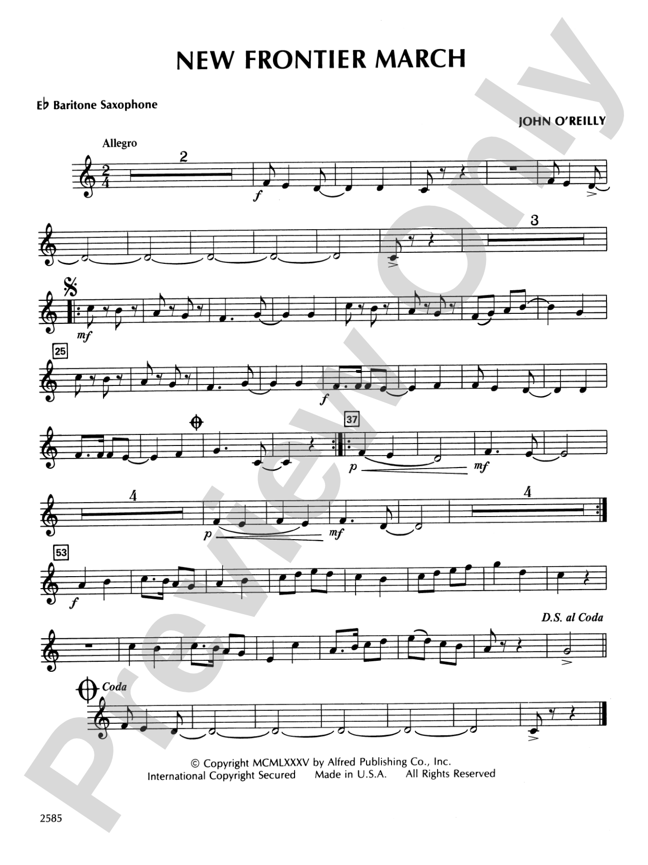 New Frontier March: E-flat Baritone Saxophone