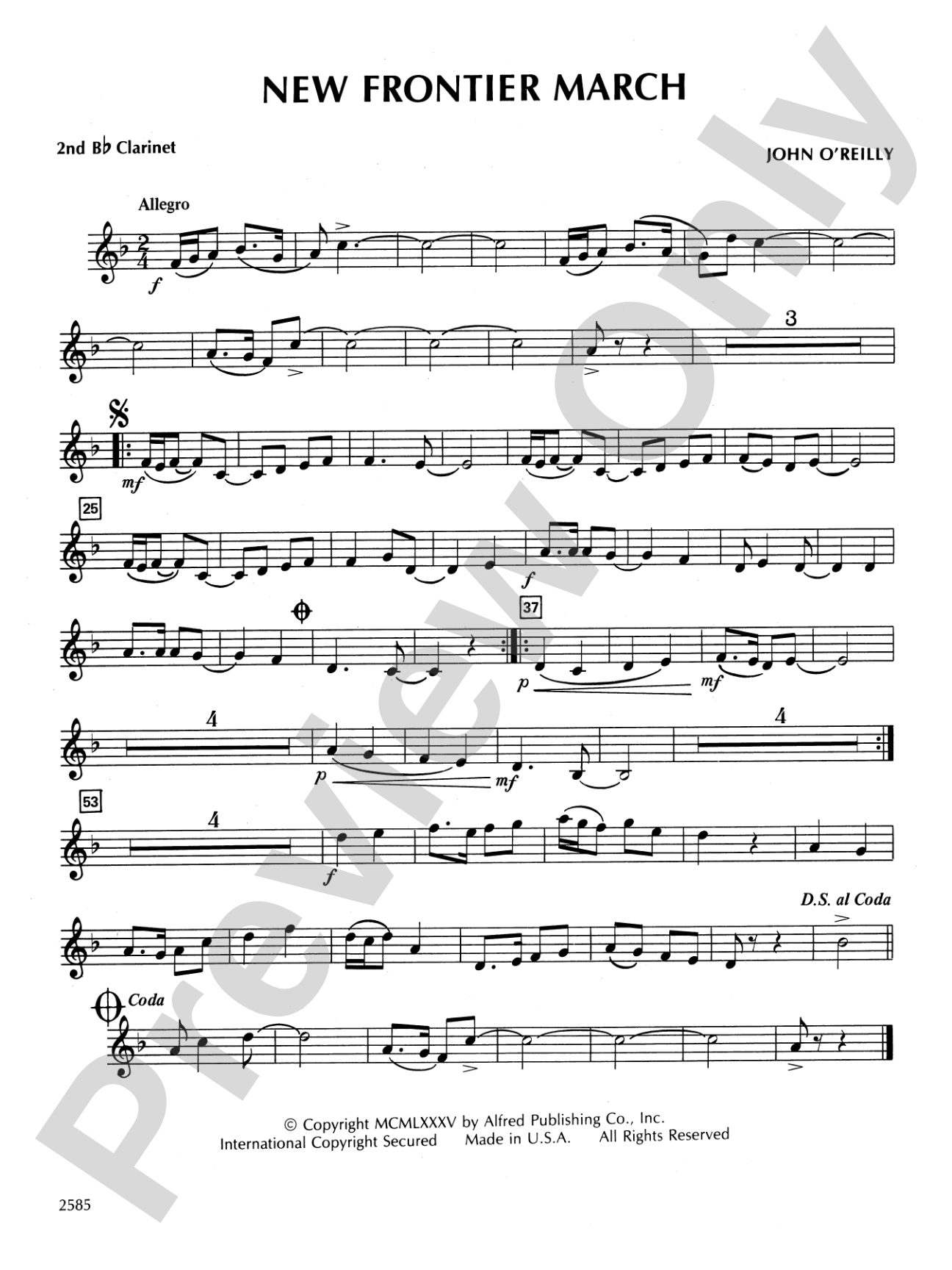 New Frontier March: 2nd B-flat Clarinet