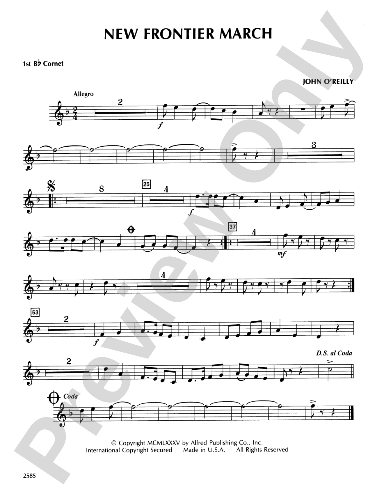 New Frontier March: 1st B-flat Cornet