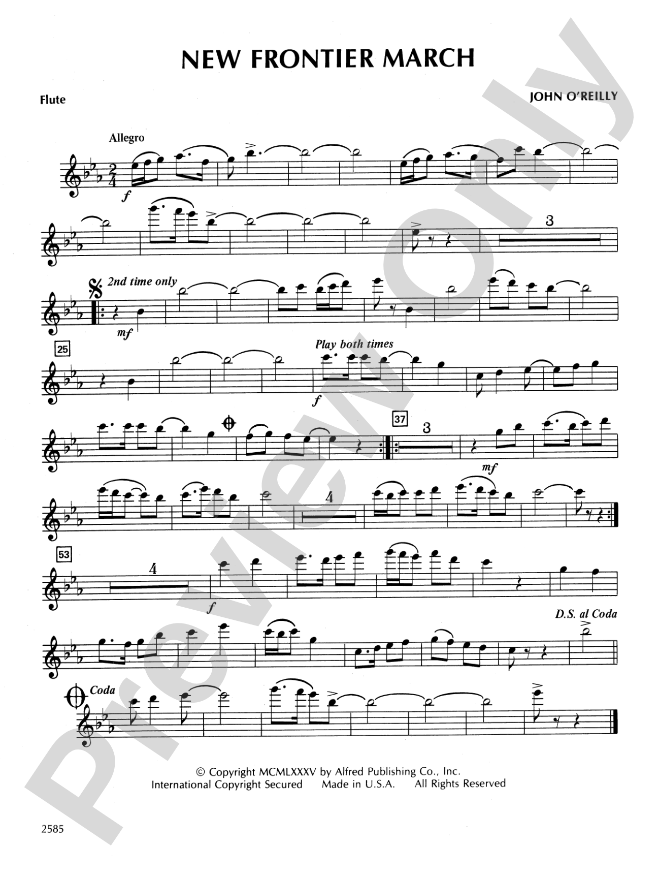 New Frontier March: Flute