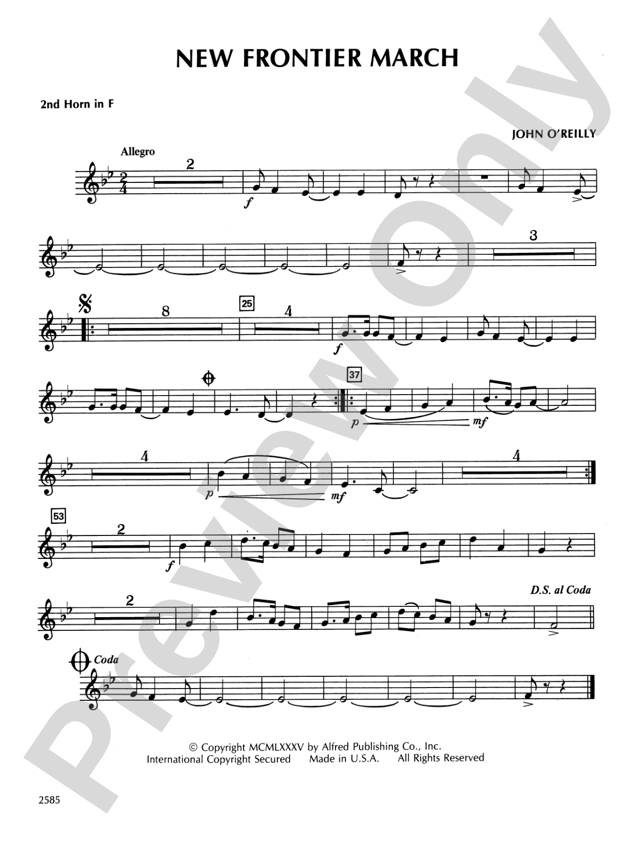 New Frontier March: 2nd F Horn