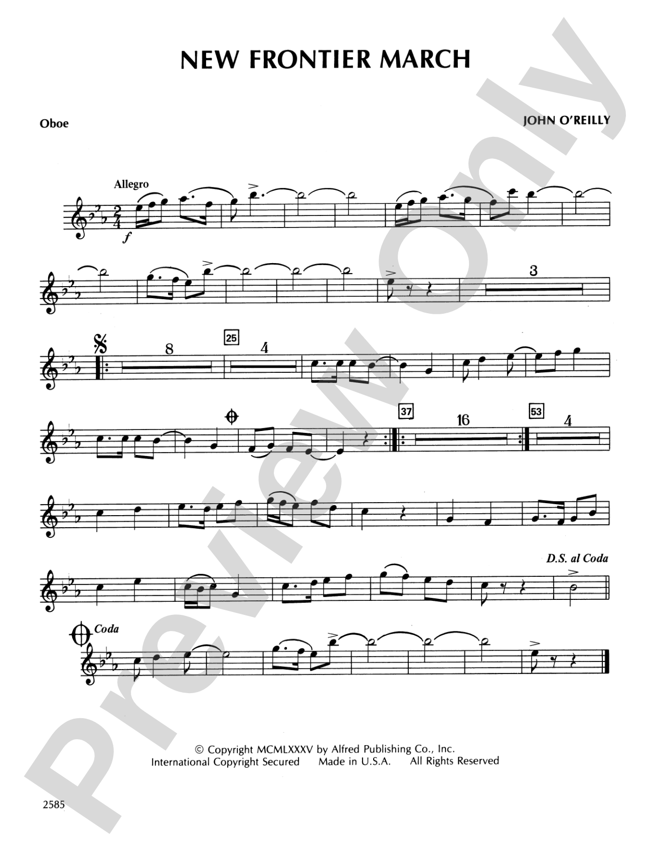 New Frontier March: Oboe