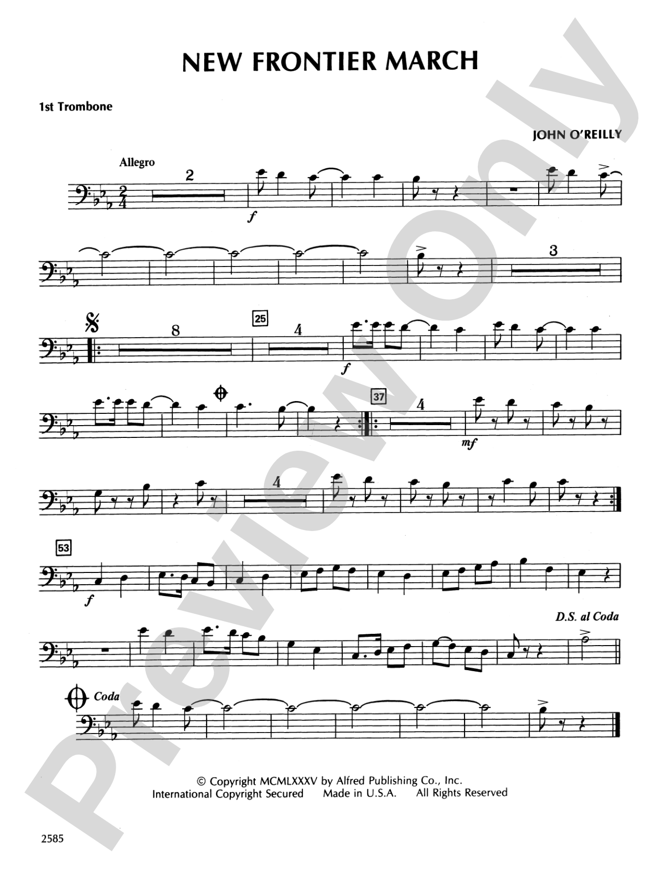 New Frontier March: 1st Trombone