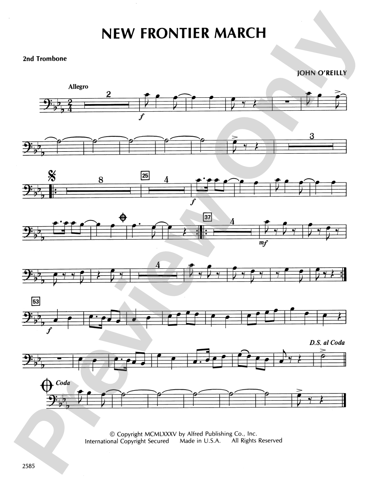 New Frontier March: 2nd Trombone