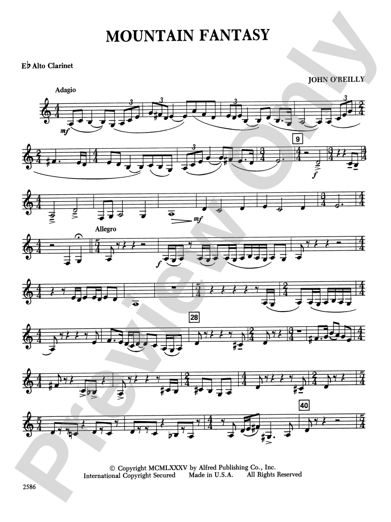 Mountain Fantasy: E-flat Alto Clarinet