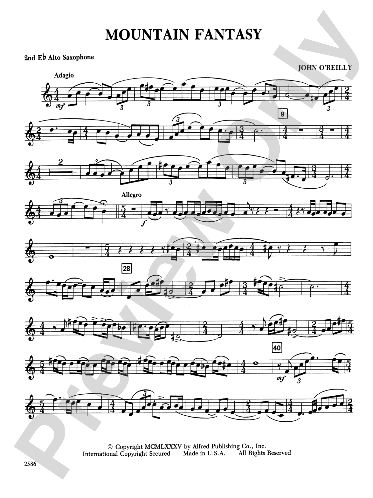 Mountain Fantasy: 2nd E-flat Alto Saxophone