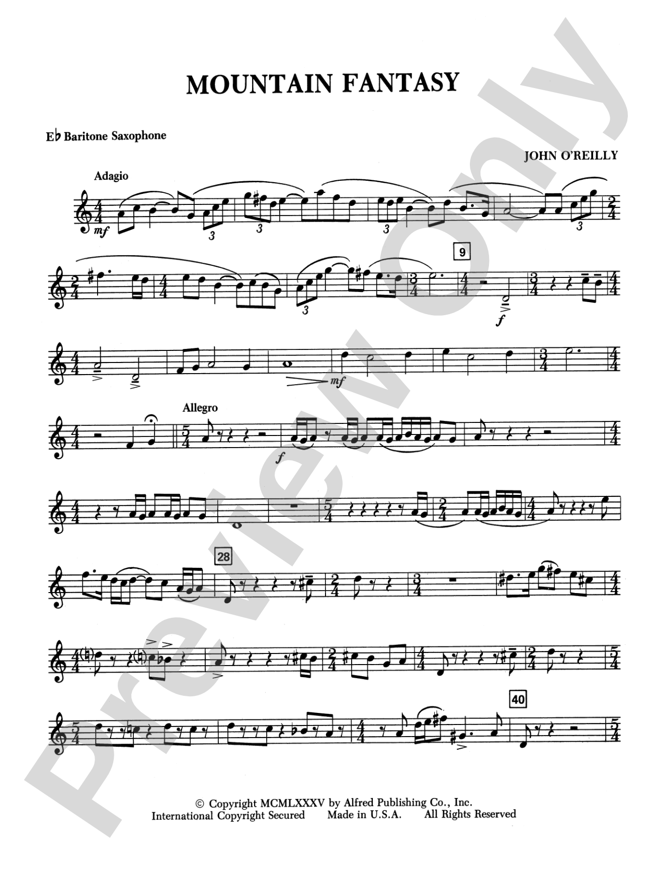 Mountain Fantasy: E-flat Baritone Saxophone