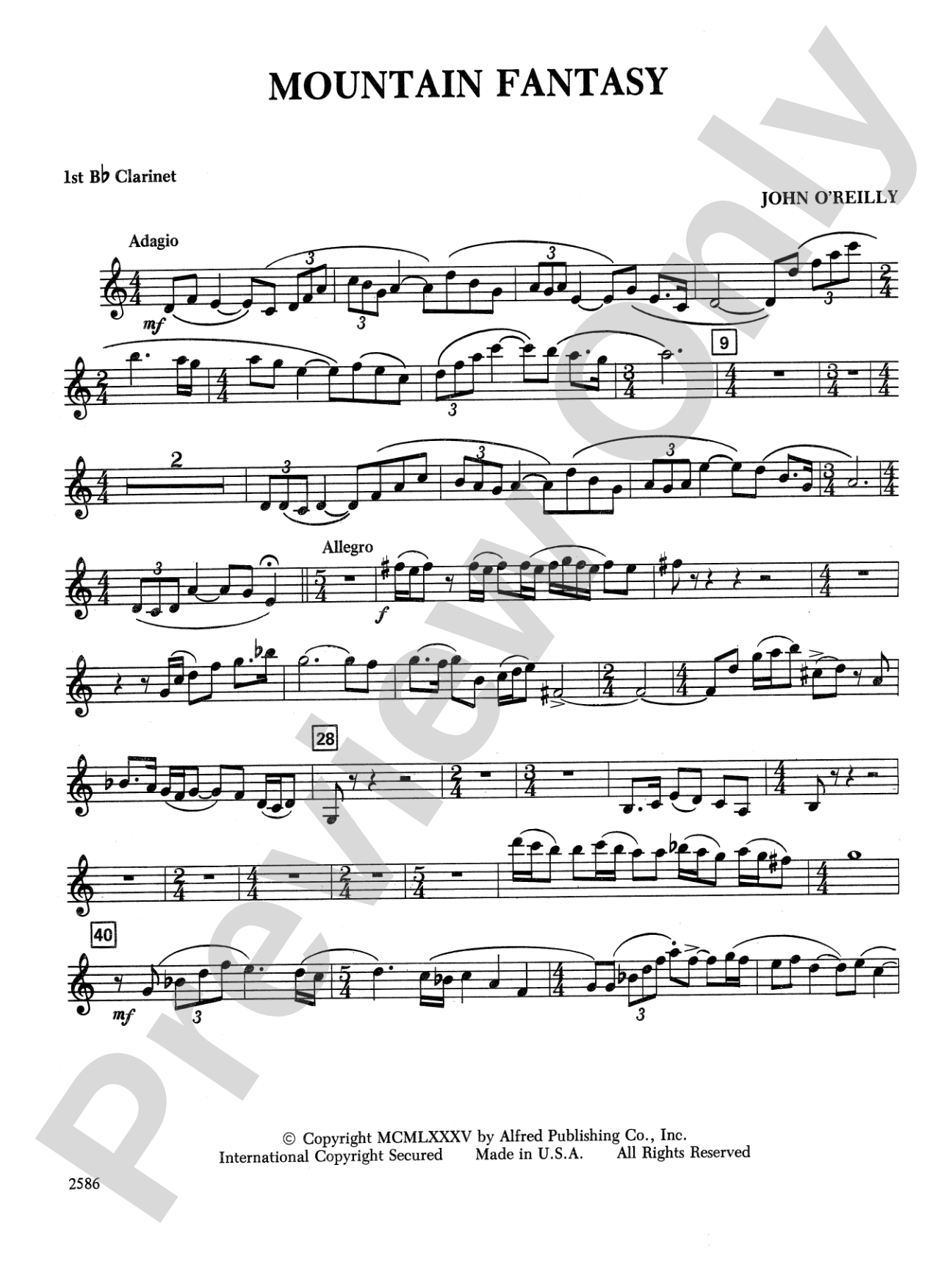 Mountain Fantasy: 1st B-flat Clarinet