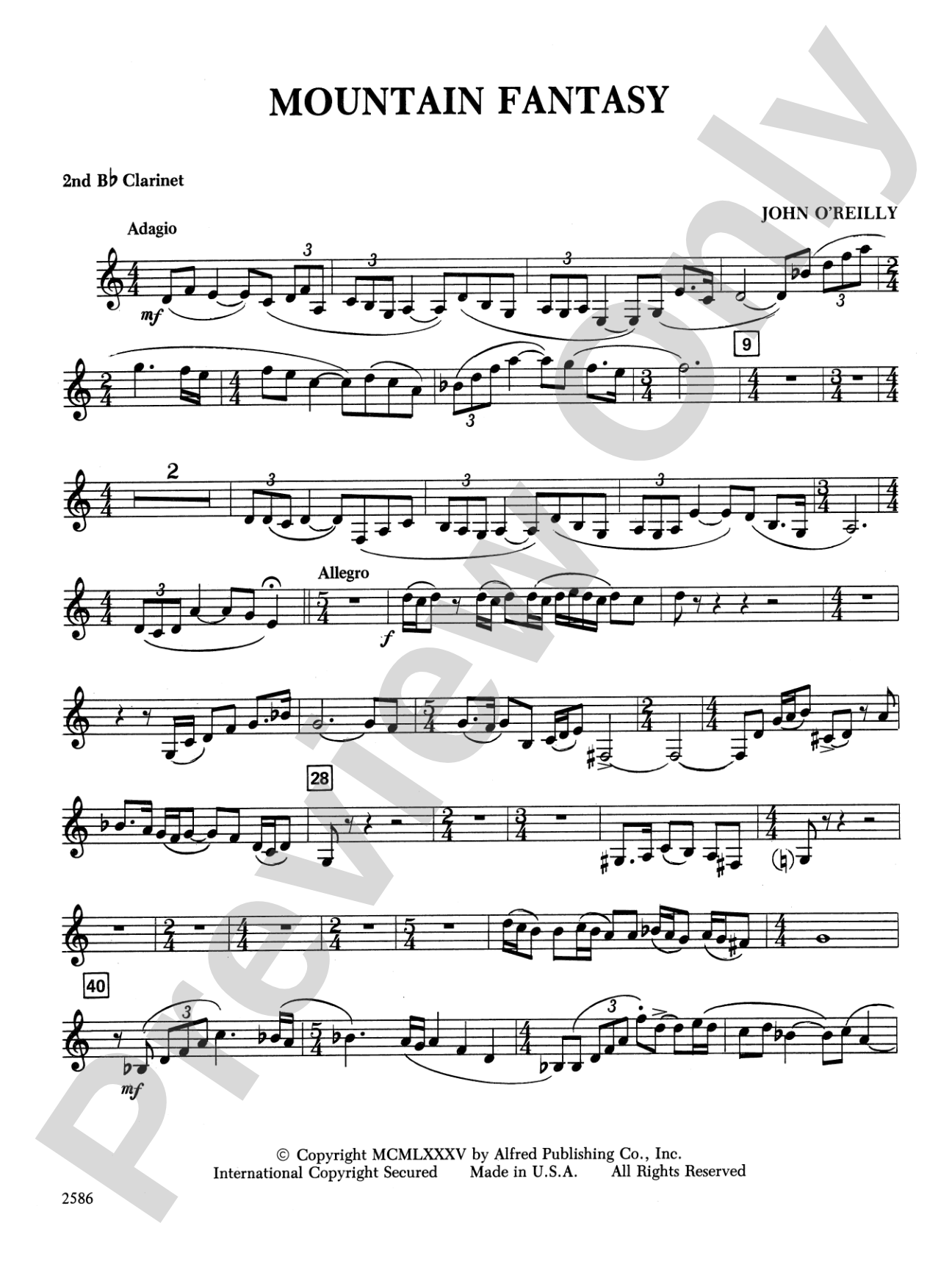 Mountain Fantasy: 2nd B-flat Clarinet