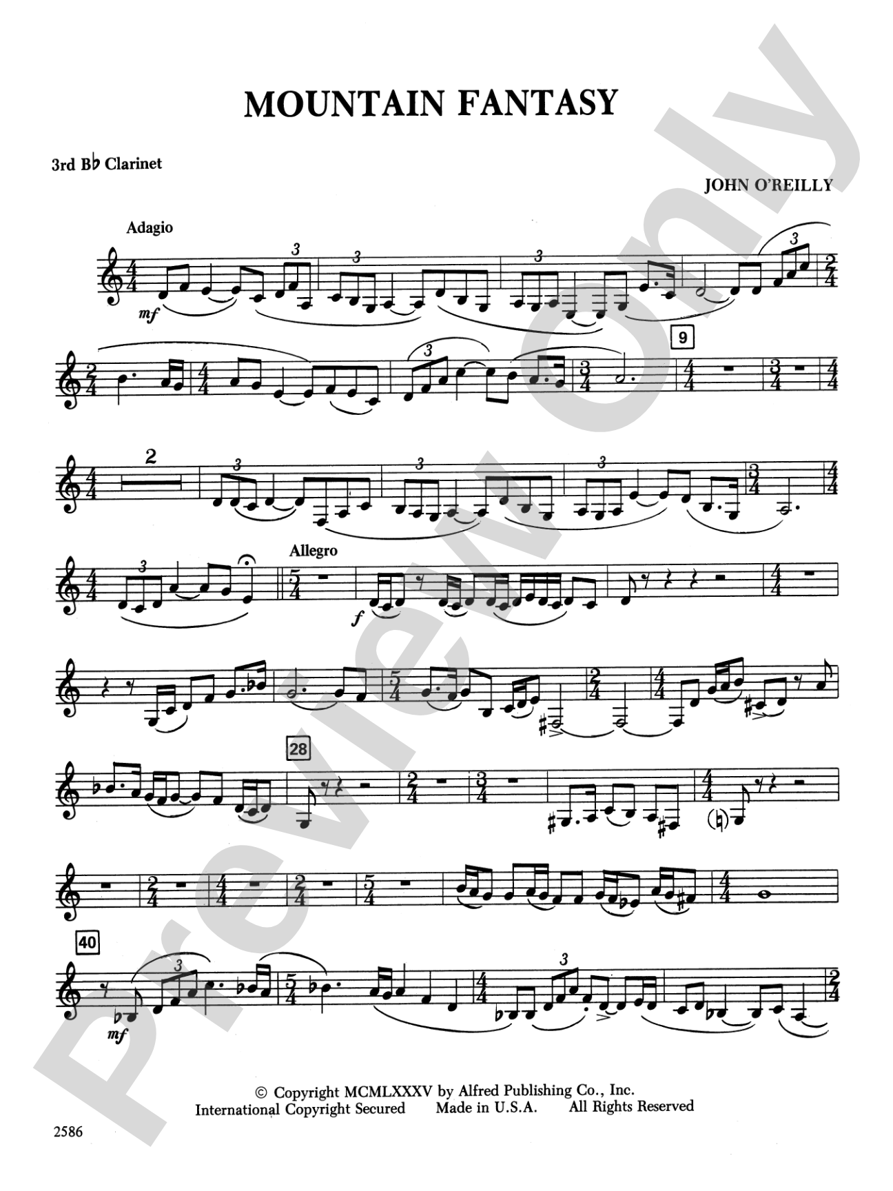 Mountain Fantasy: 3rd B-flat Clarinet