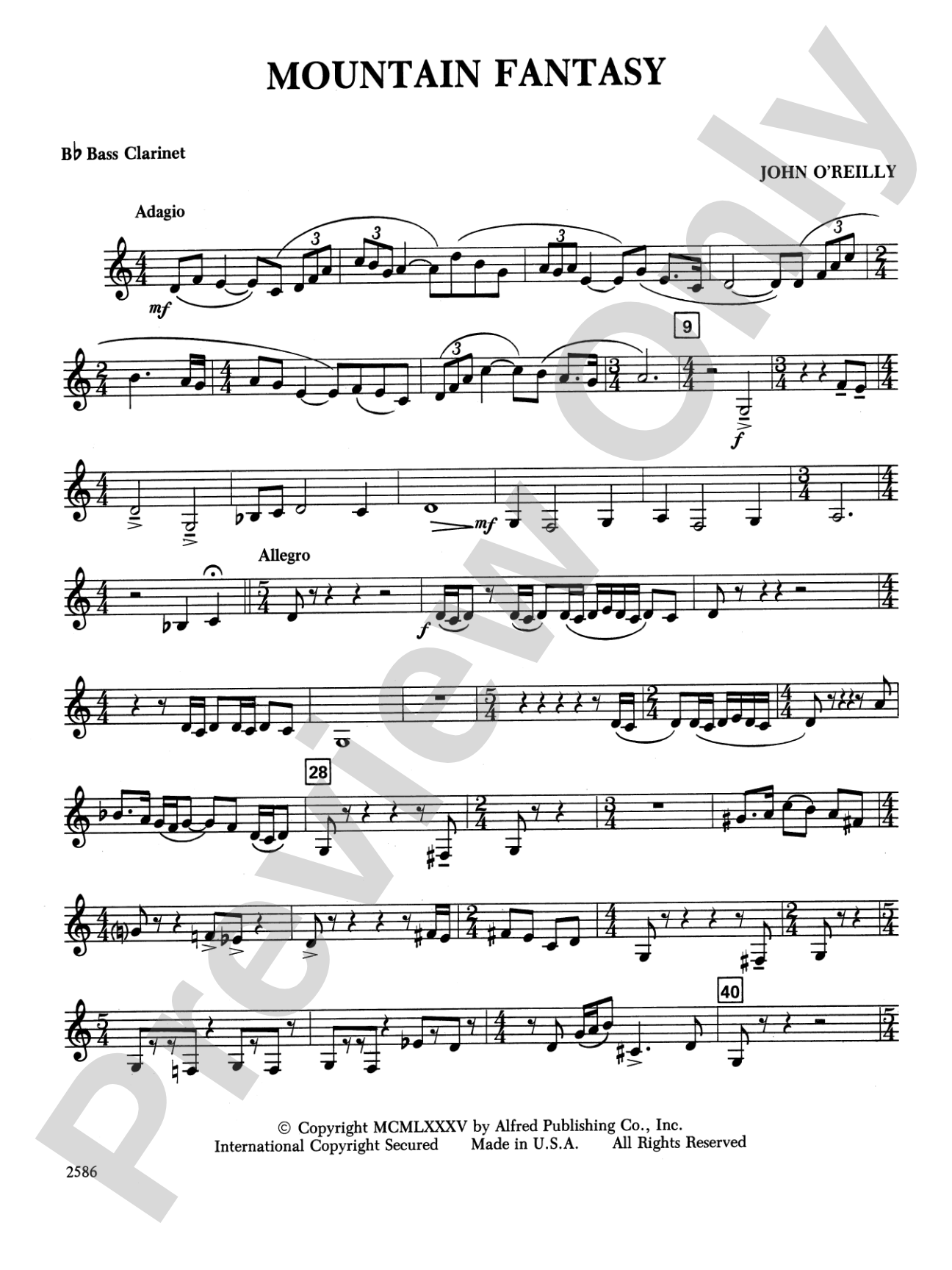 Mountain Fantasy: B-flat Bass Clarinet