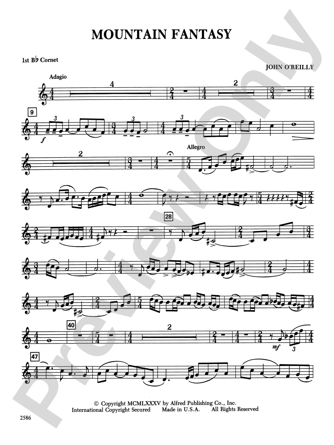 Mountain Fantasy: 1st B-flat Cornet
