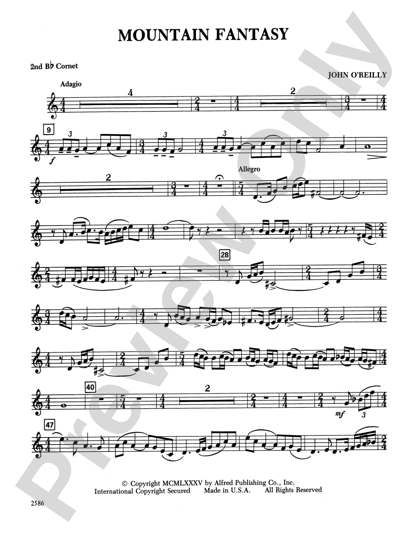 Mountain Fantasy: 2nd B-flat Cornet