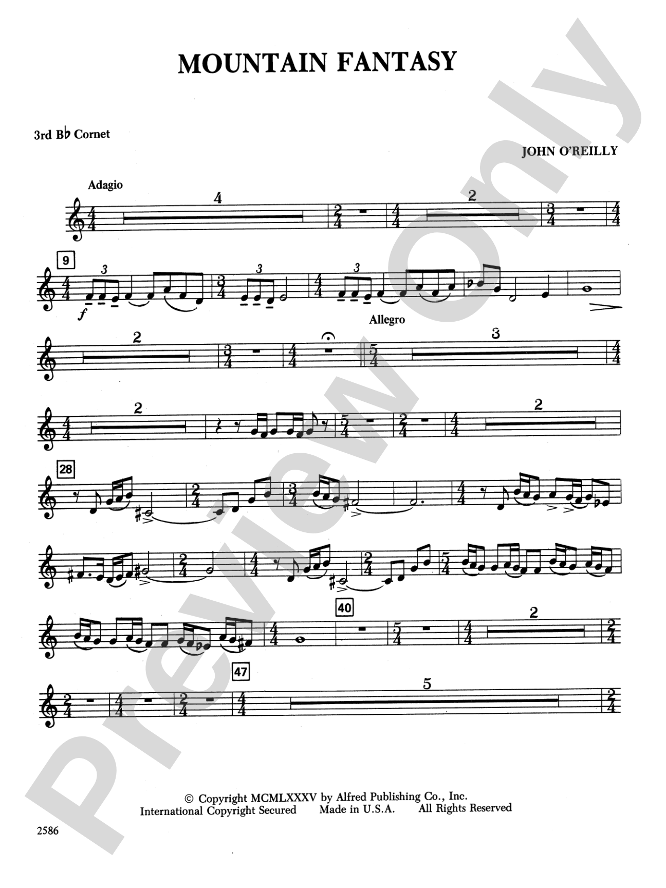 Mountain Fantasy: 3rd B-flat Cornet