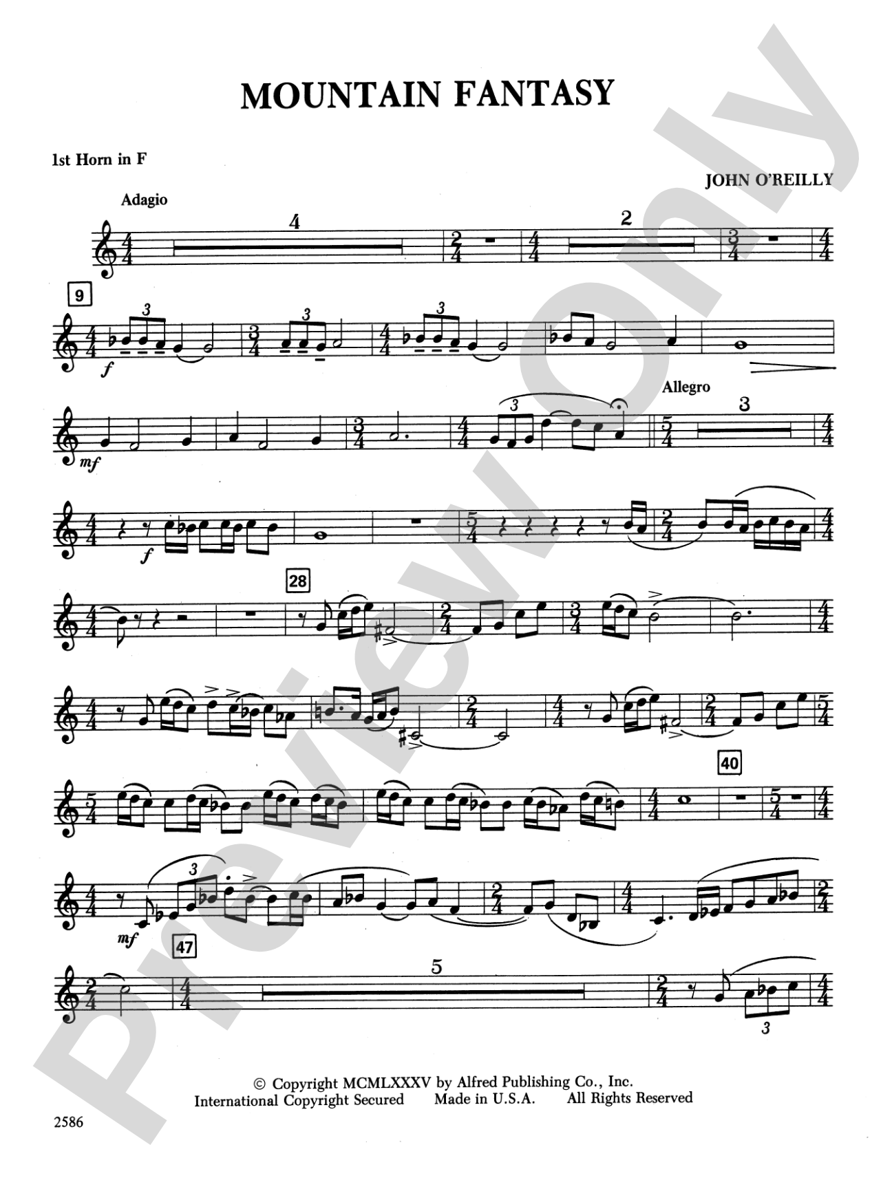 Mountain Fantasy: 1st F Horn