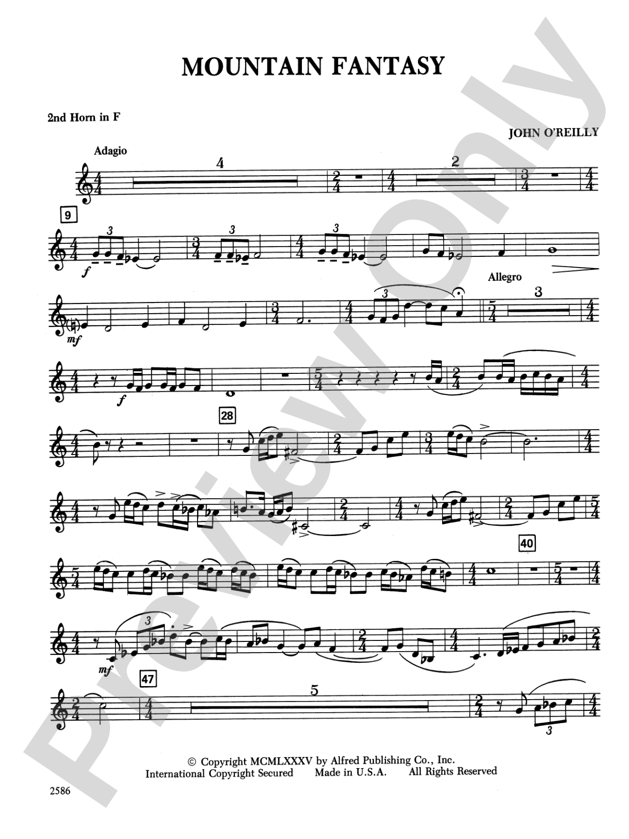 Mountain Fantasy: 2nd F Horn