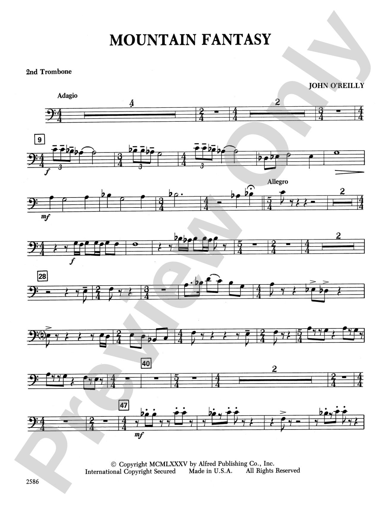 Mountain Fantasy: 2nd Trombone