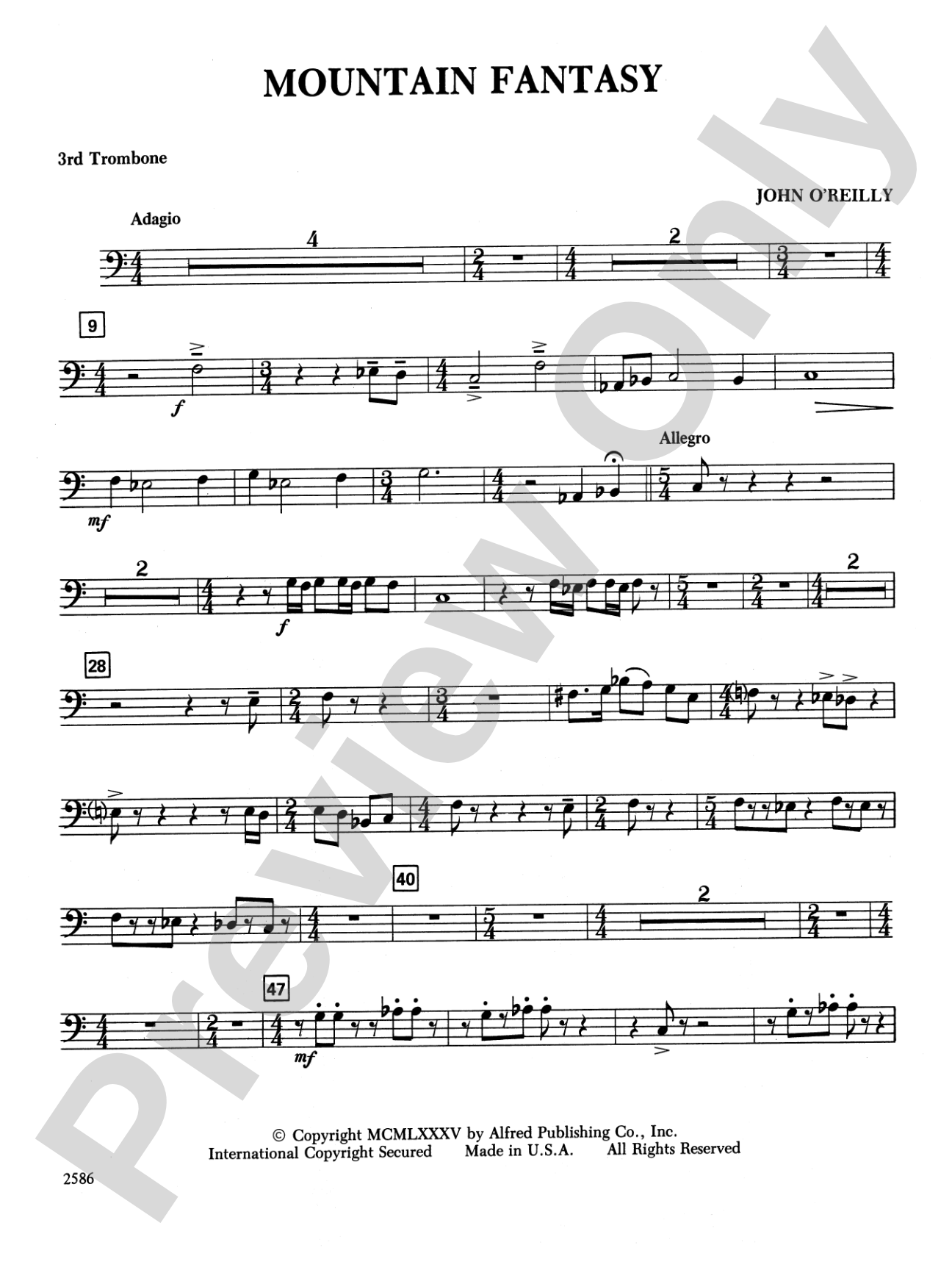 Mountain Fantasy: 3rd Trombone