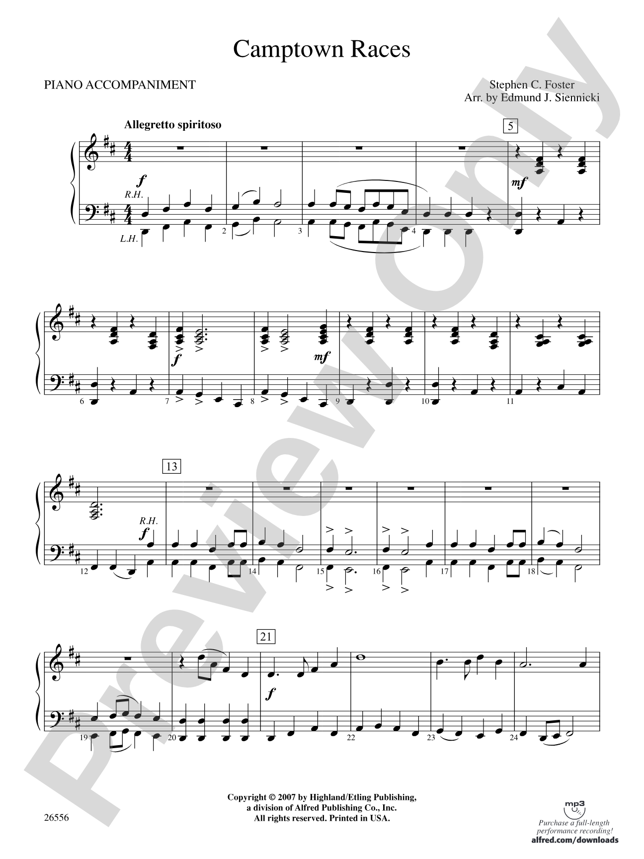 Camptown Races: Piano Accompaniment