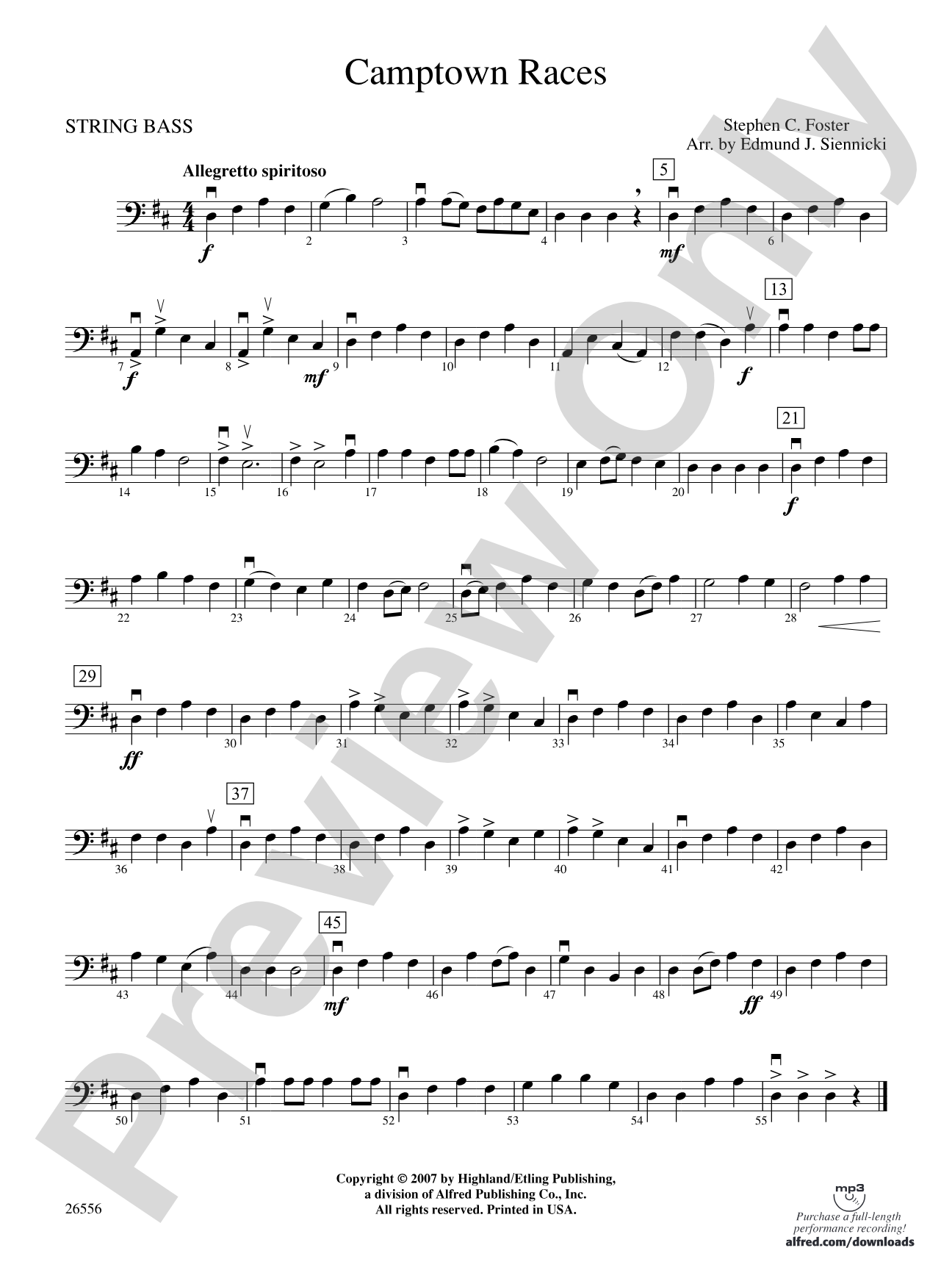 Camptown Races: String Bass