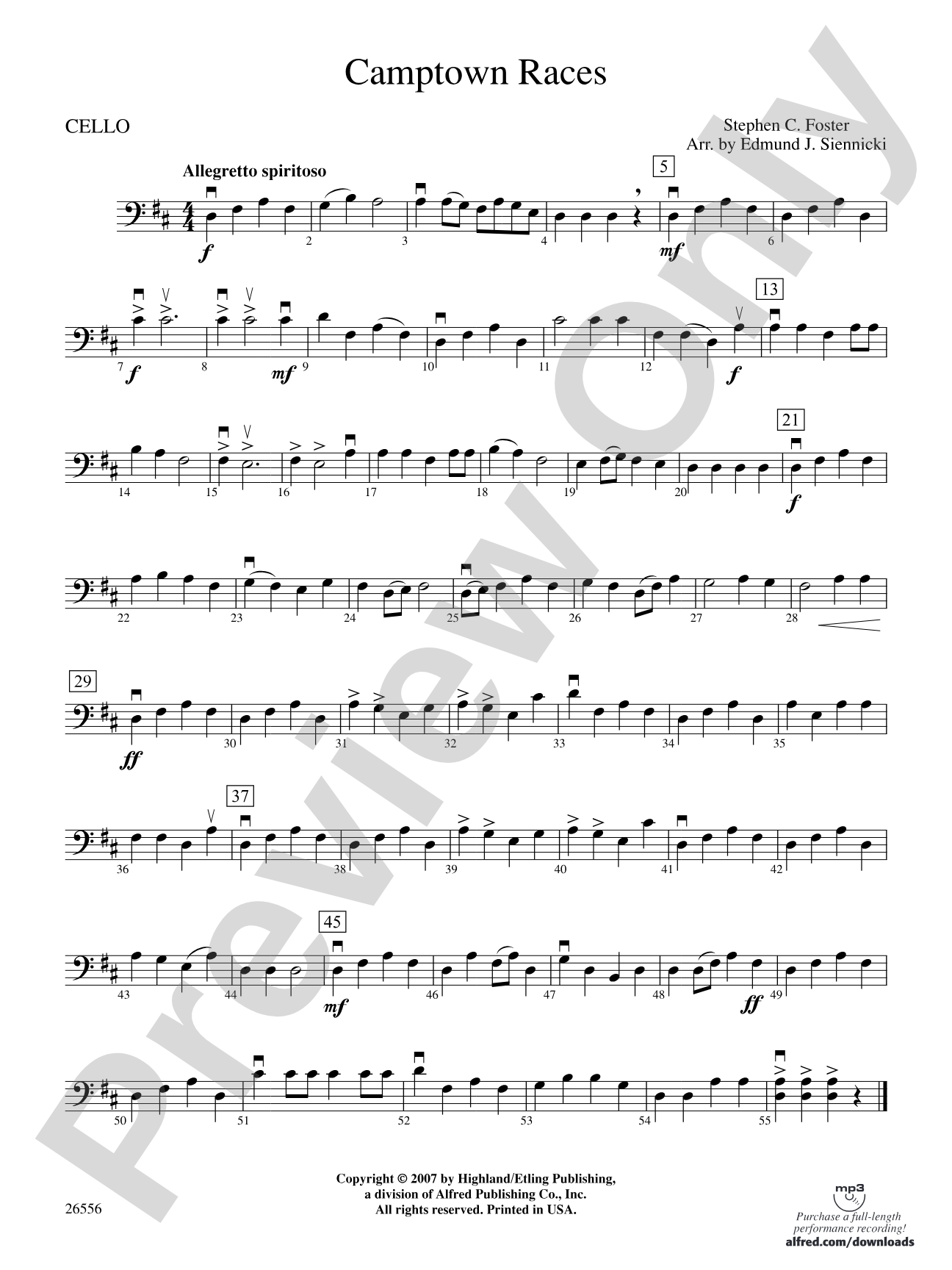 Camptown Races: Cello
