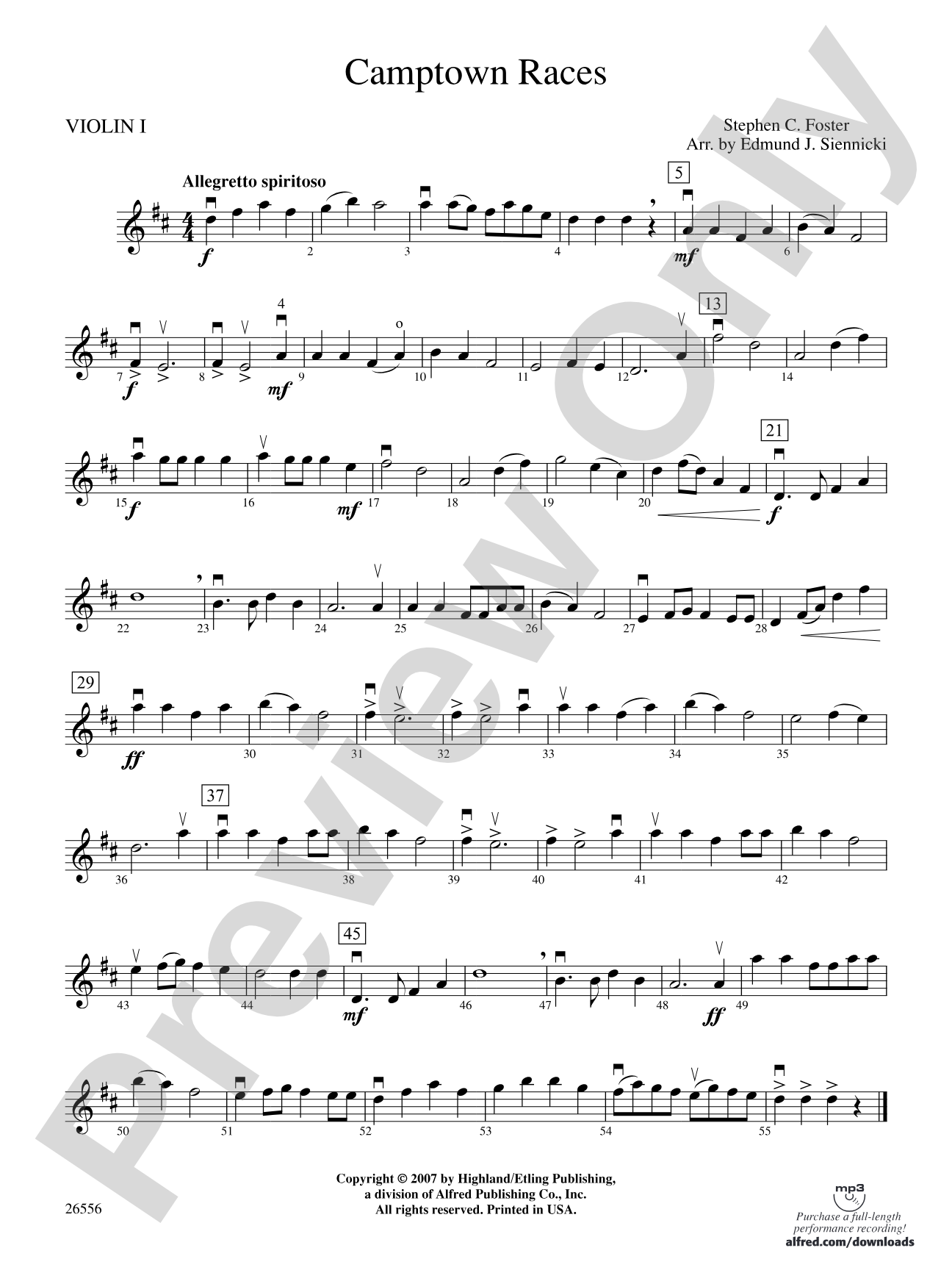 Camptown Races: 1st Violin