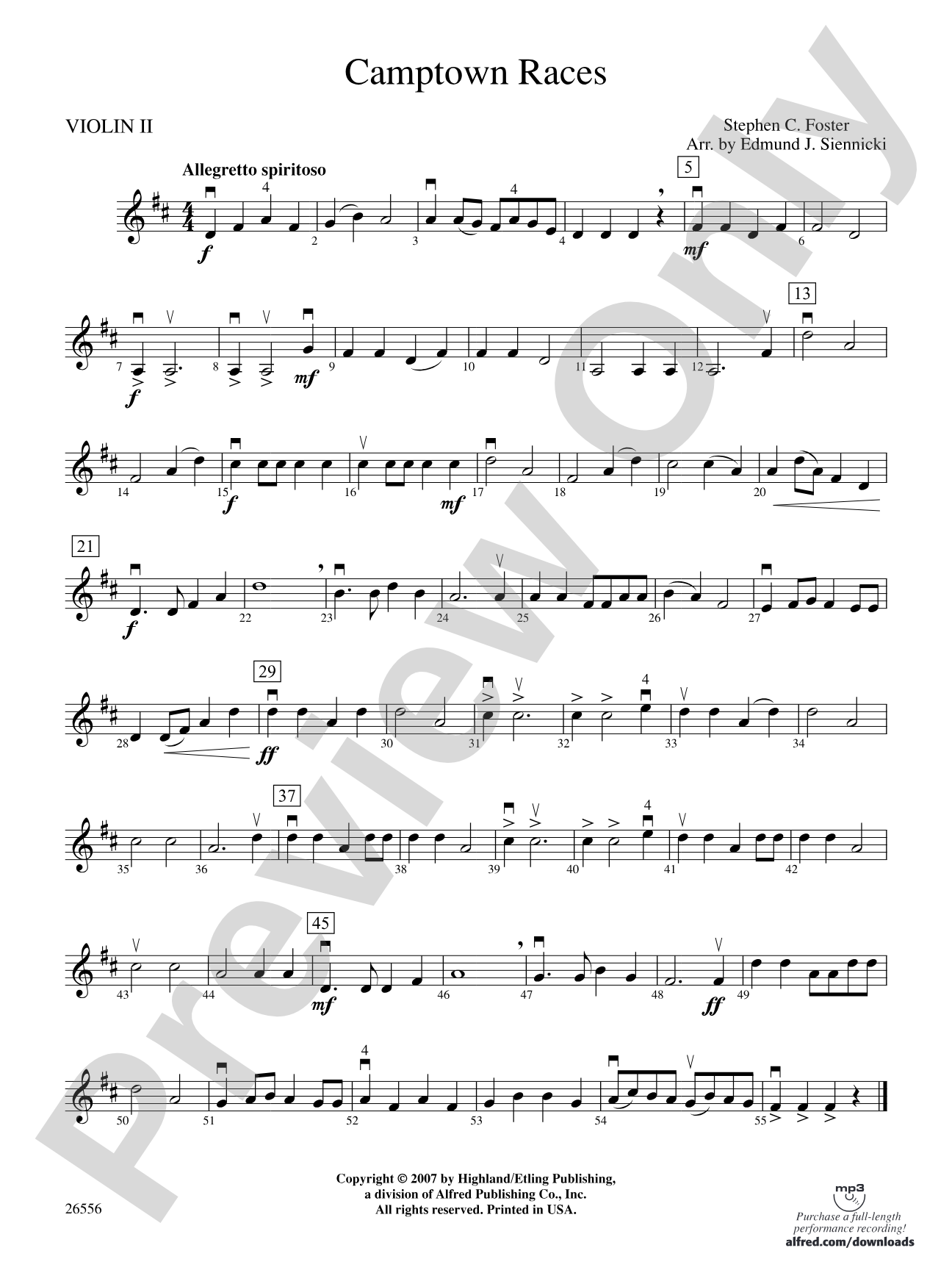 Camptown Races: 2nd Violin
