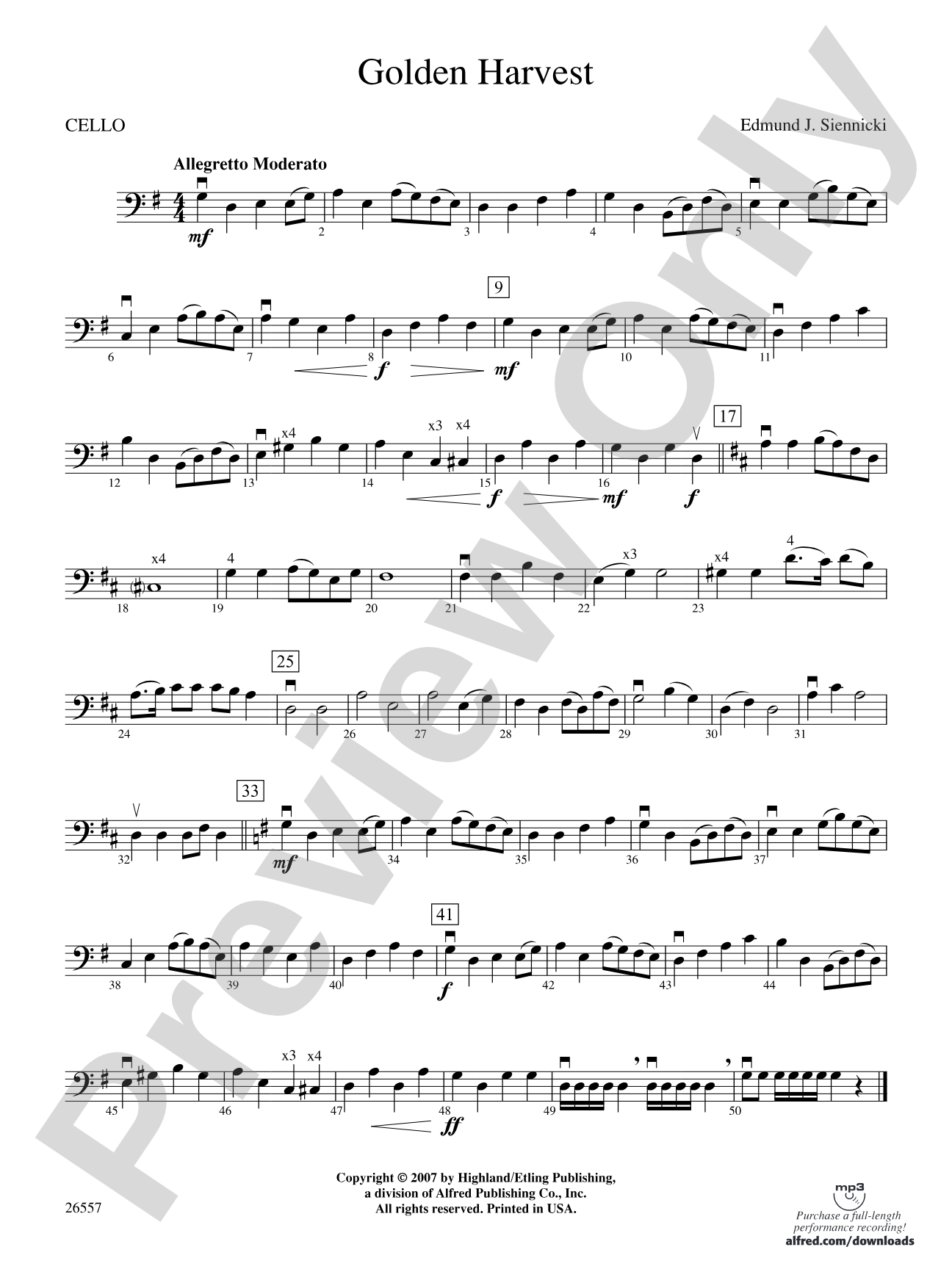 Golden Harvest: Cello