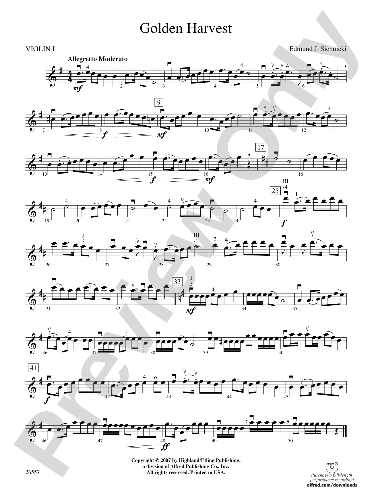 Golden Harvest: 1st Violin