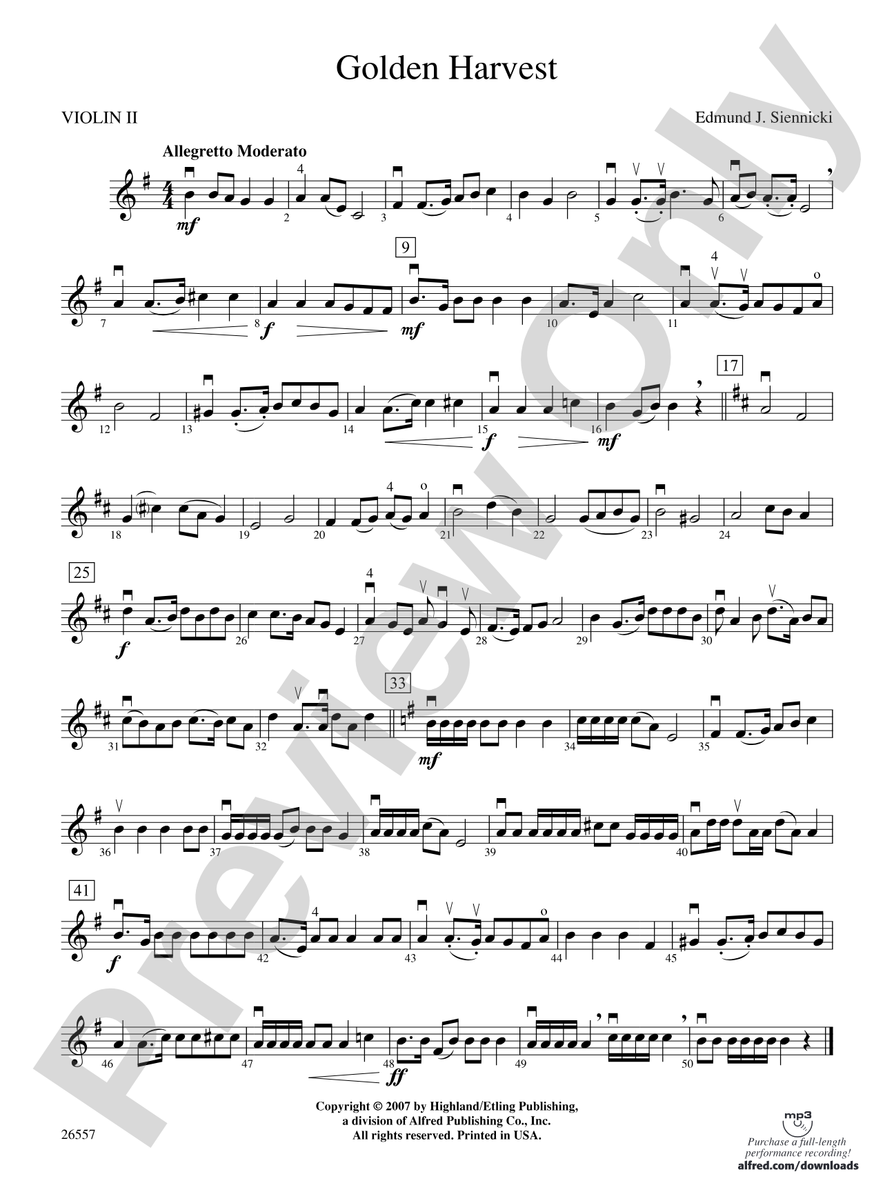 Golden Harvest: 2nd Violin